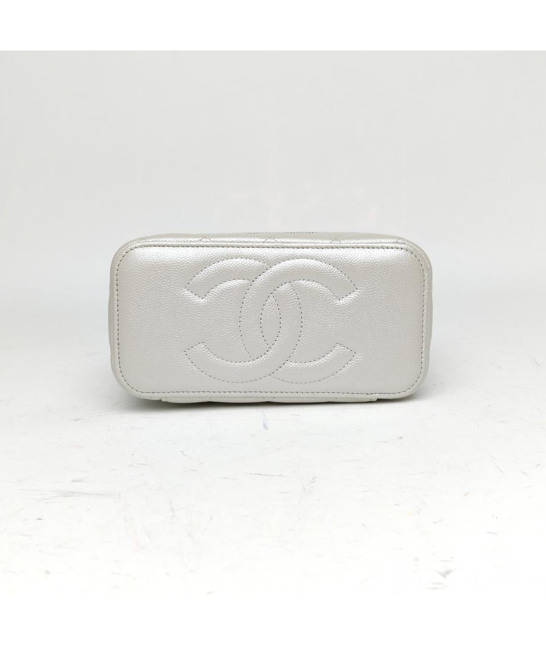 CHANEL Серебряная кожаная сумка через плечо, фото 6