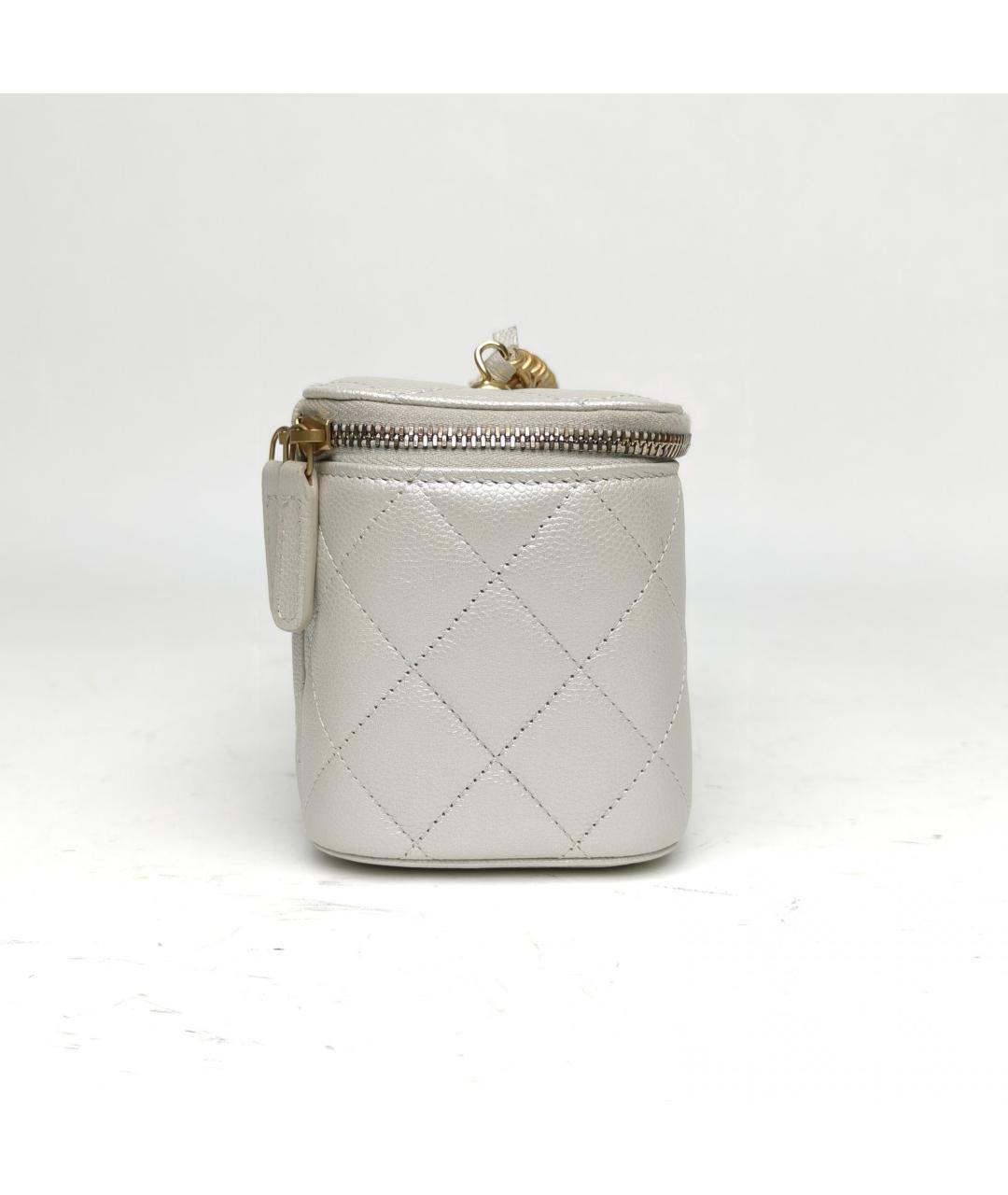 CHANEL Серебряная кожаная сумка через плечо, фото 5