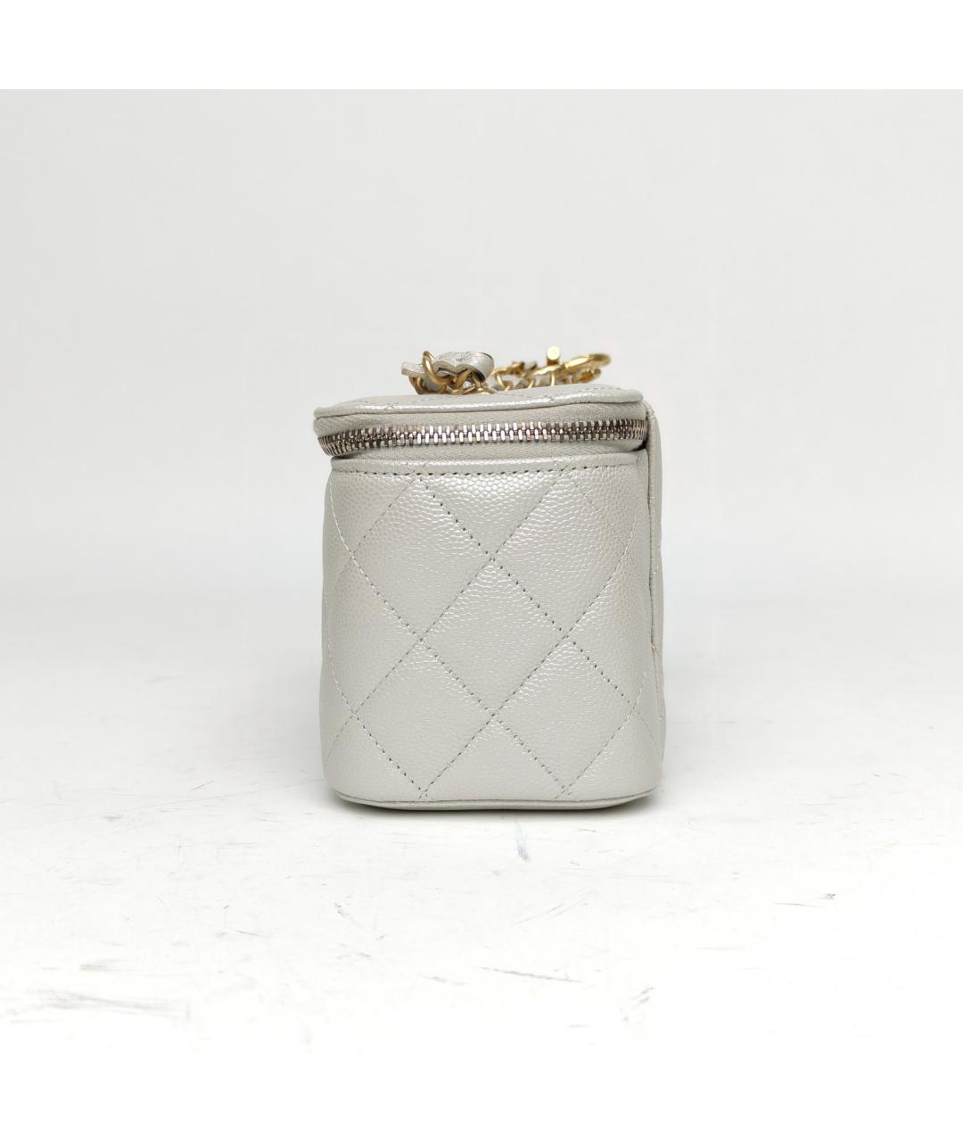 CHANEL Серебряная кожаная сумка через плечо, фото 3