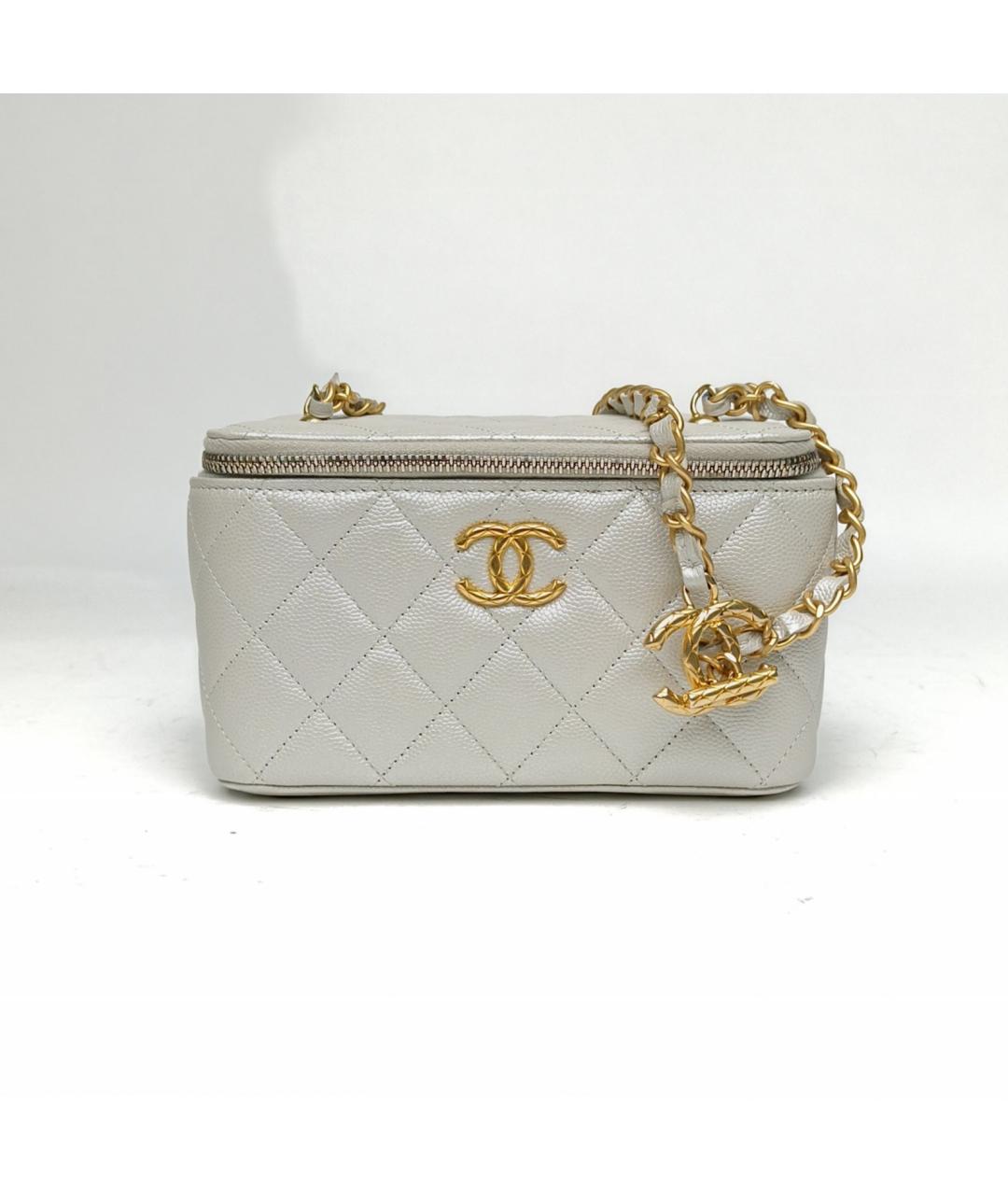 CHANEL Серебряная кожаная сумка через плечо, фото 2