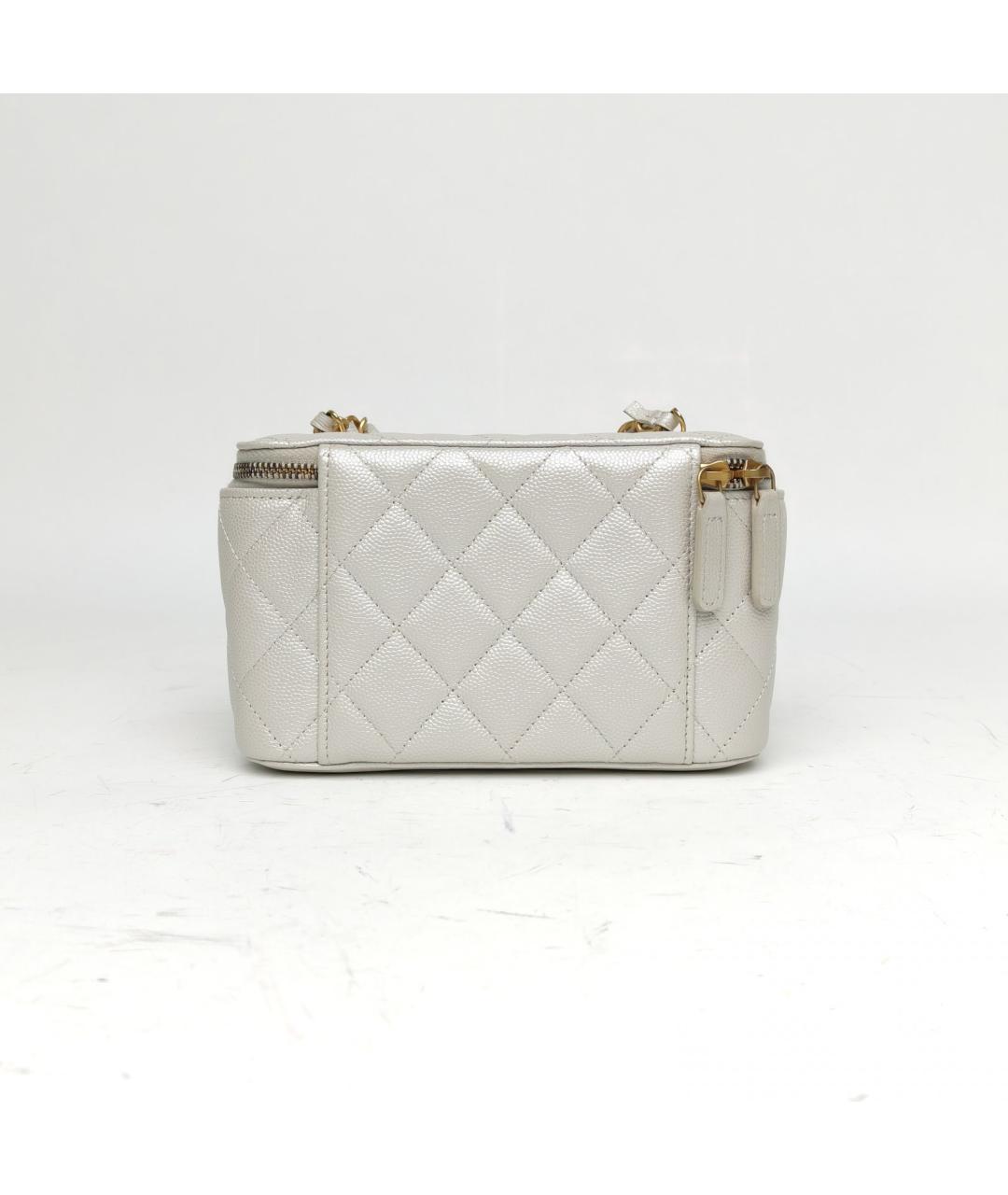 CHANEL Серебряная кожаная сумка через плечо, фото 4