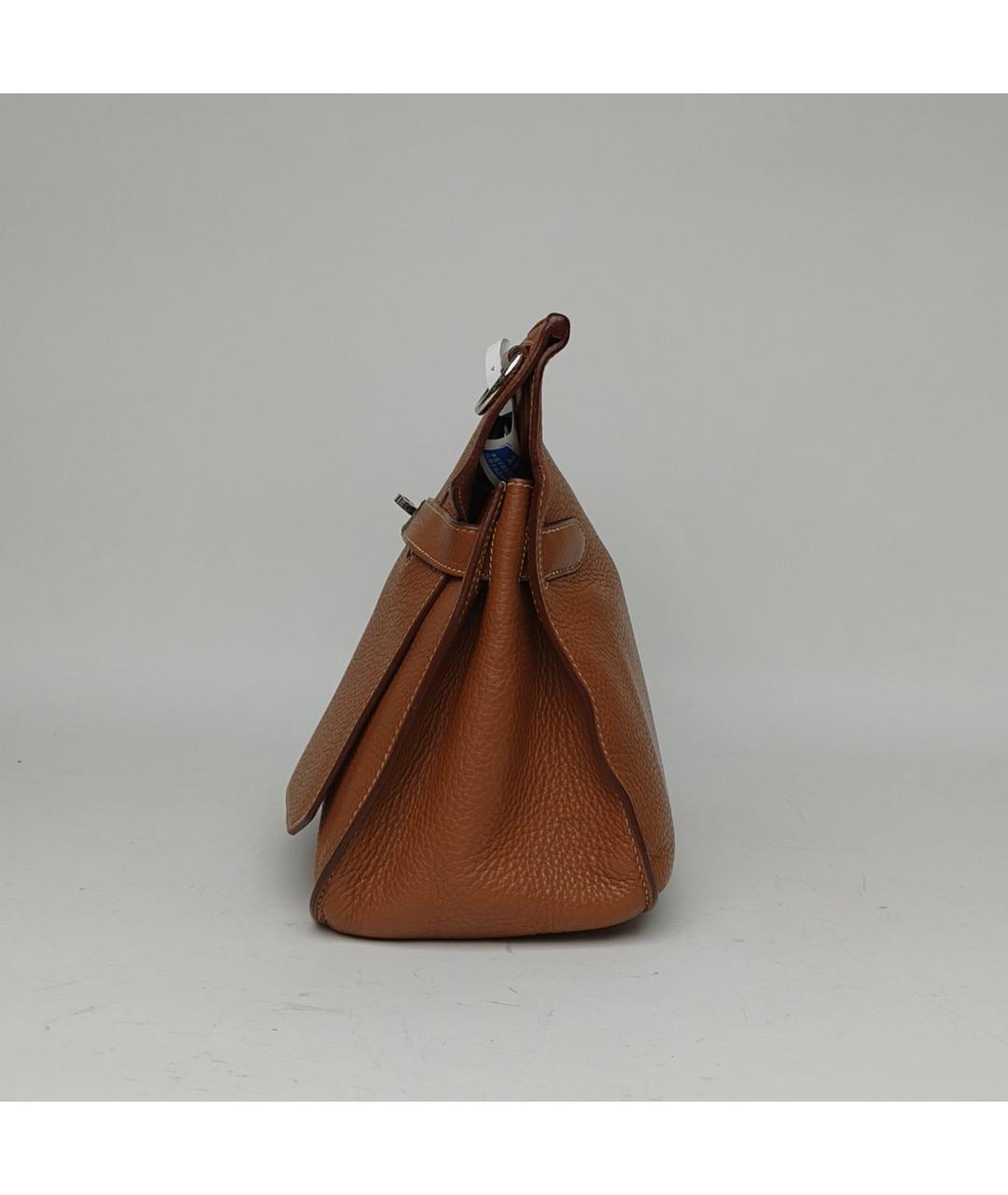 HERMES Коричневая кожаная сумка через плечо, фото 3