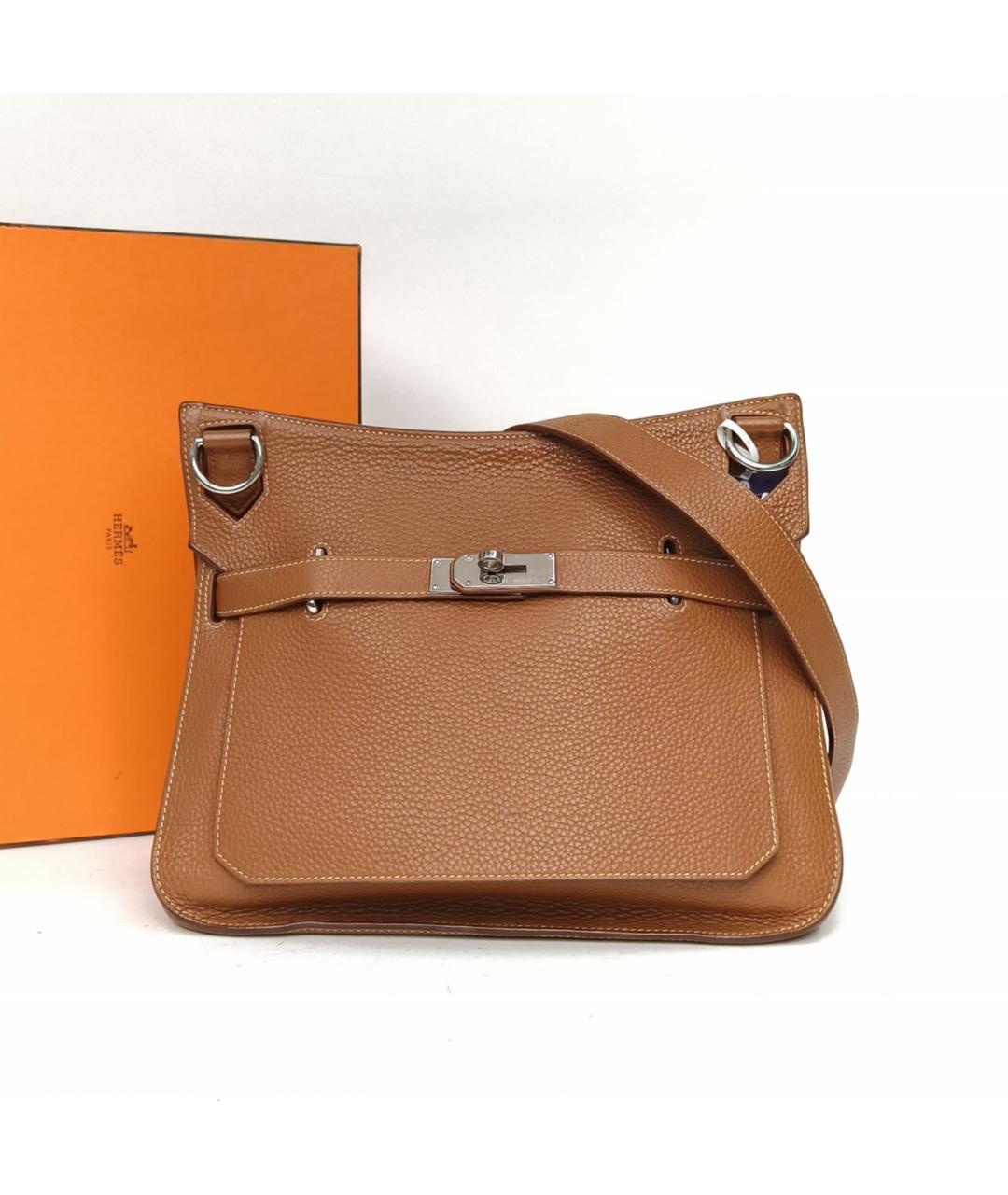 HERMES Коричневая кожаная сумка через плечо, фото 9