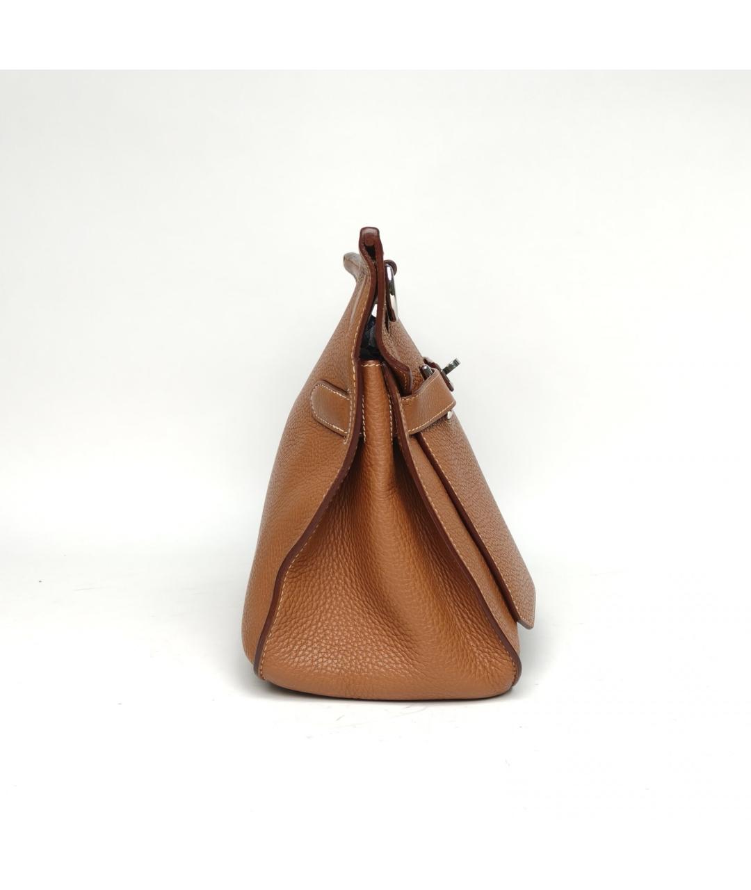 HERMES Коричневая кожаная сумка через плечо, фото 5