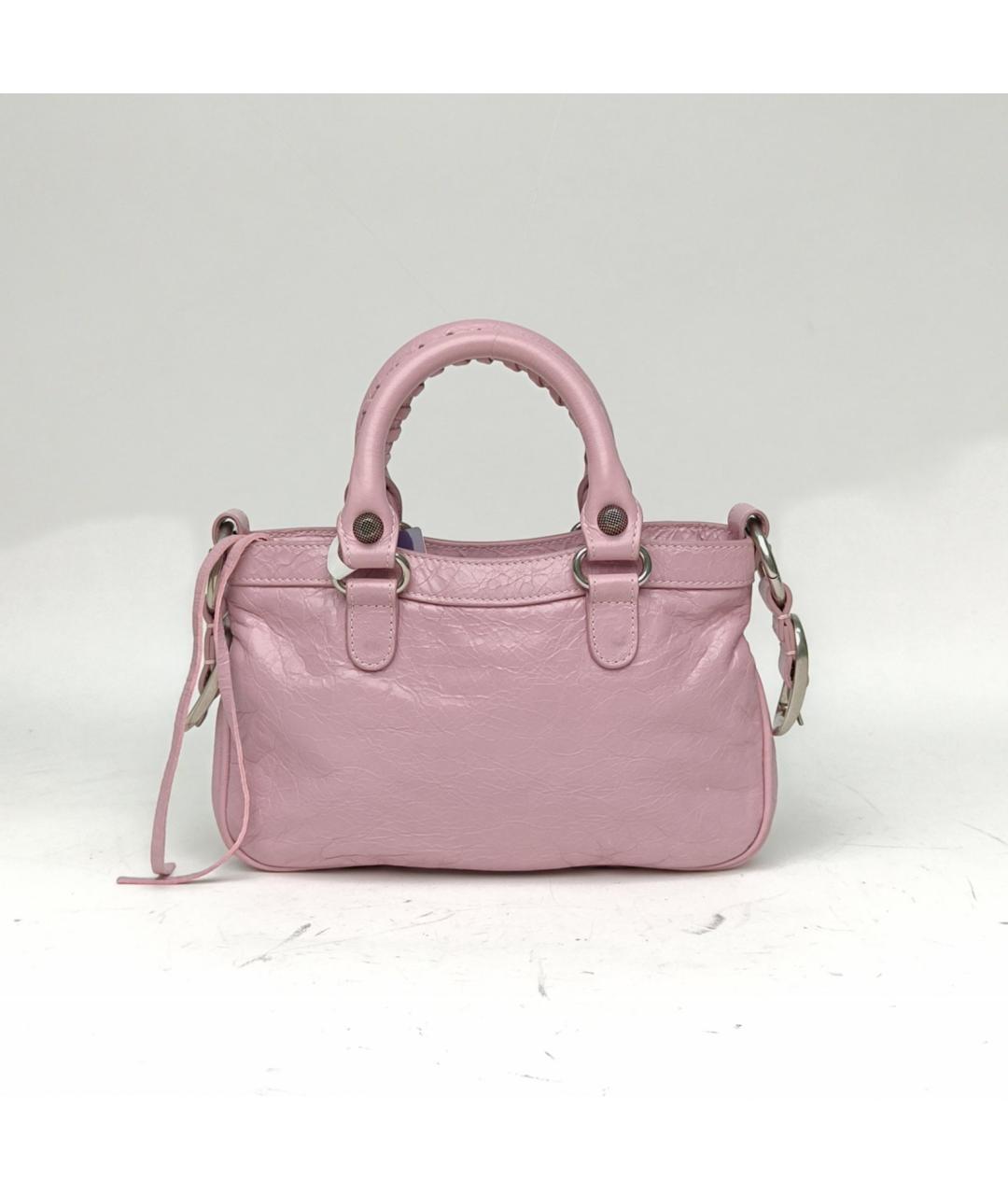 BALENCIAGA Розовая кожаная сумка с короткими ручками, фото 3