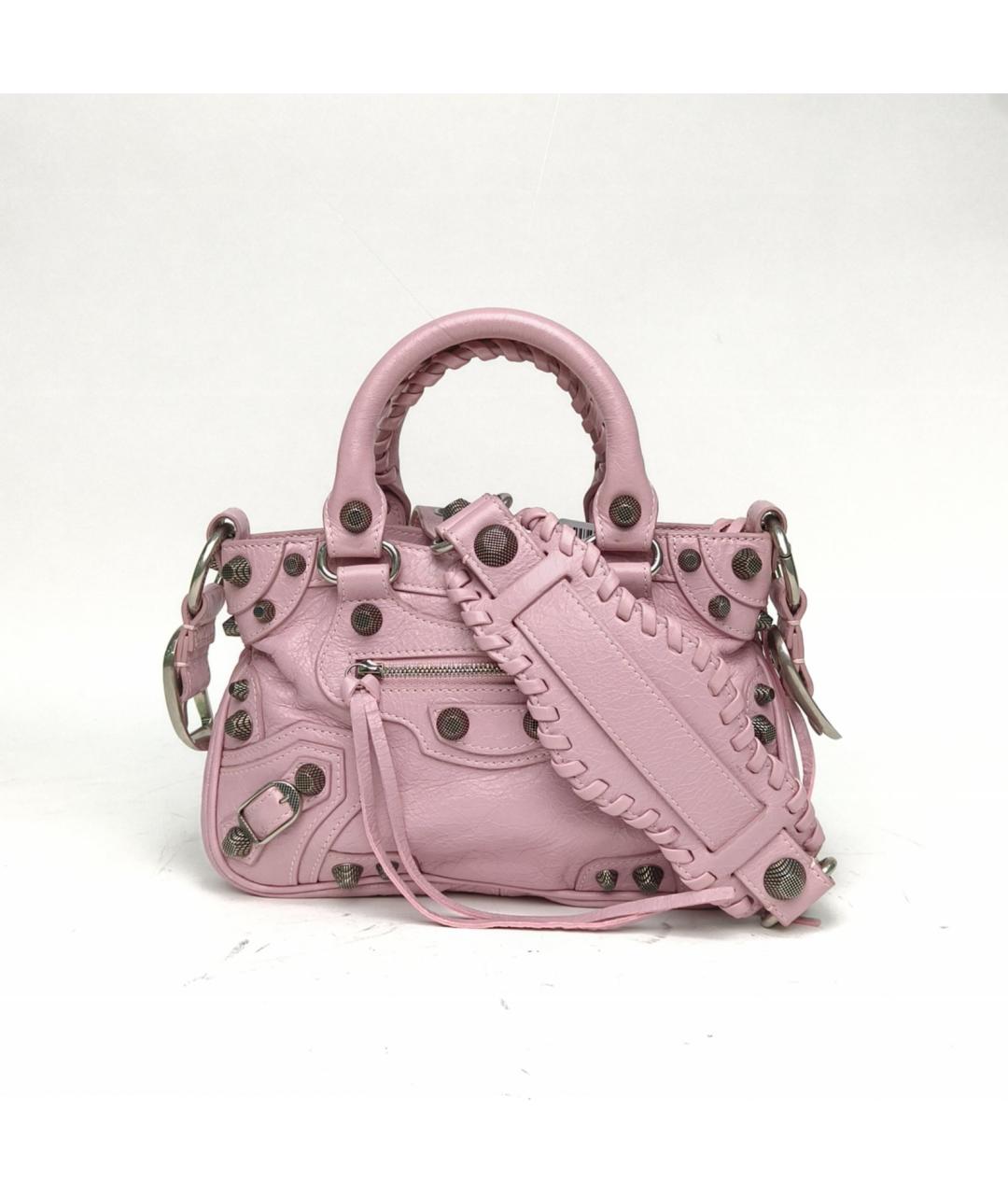 BALENCIAGA Розовая кожаная сумка с короткими ручками, фото 2
