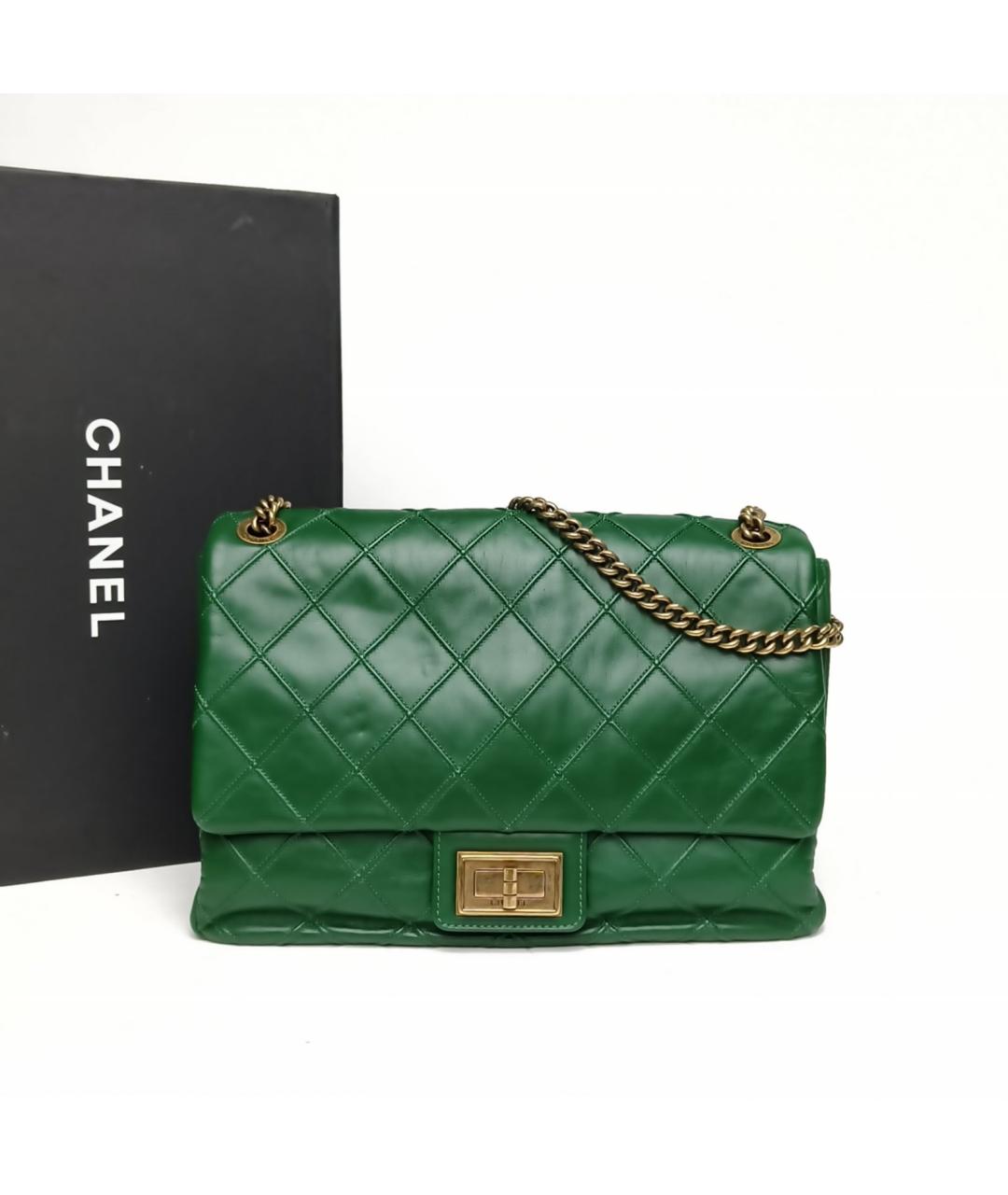 CHANEL Зеленая кожаная сумка через плечо, фото 9