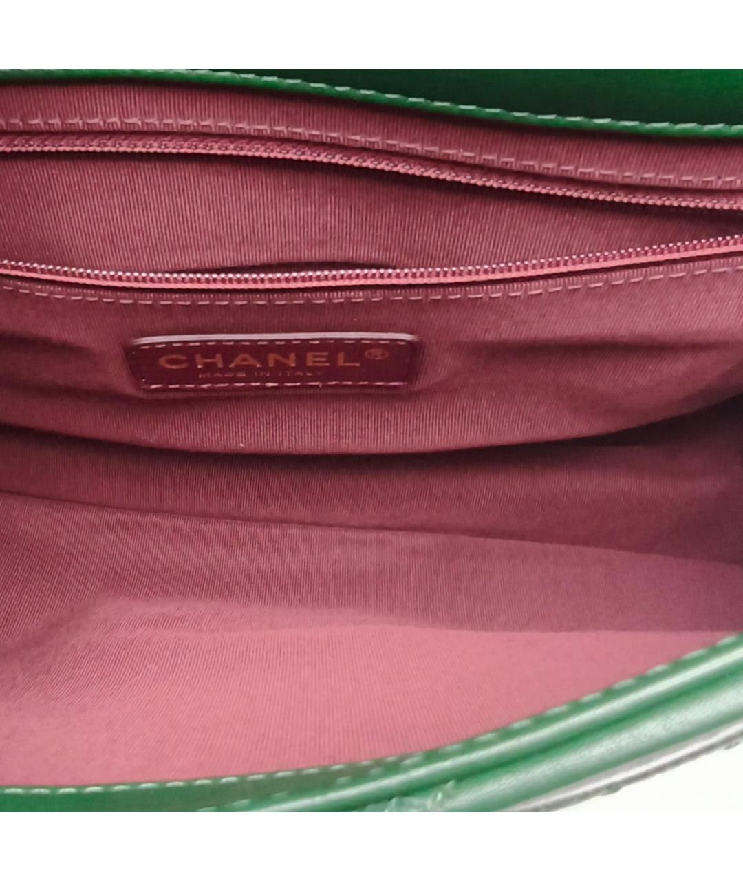 CHANEL Зеленая кожаная сумка через плечо, фото 8