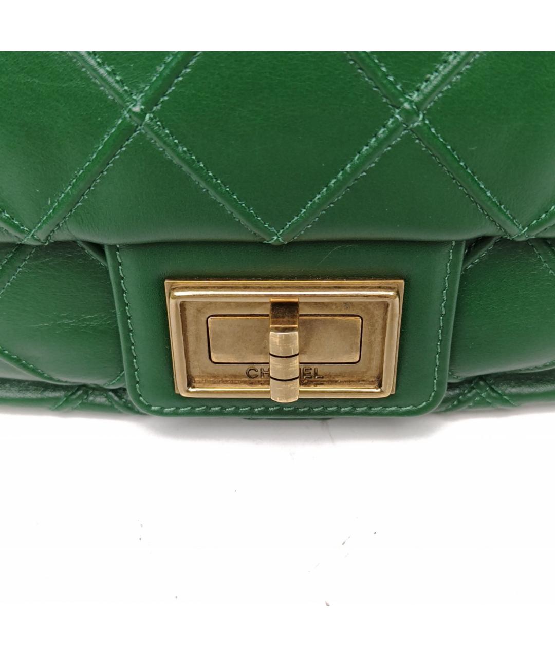 CHANEL Зеленая кожаная сумка через плечо, фото 7
