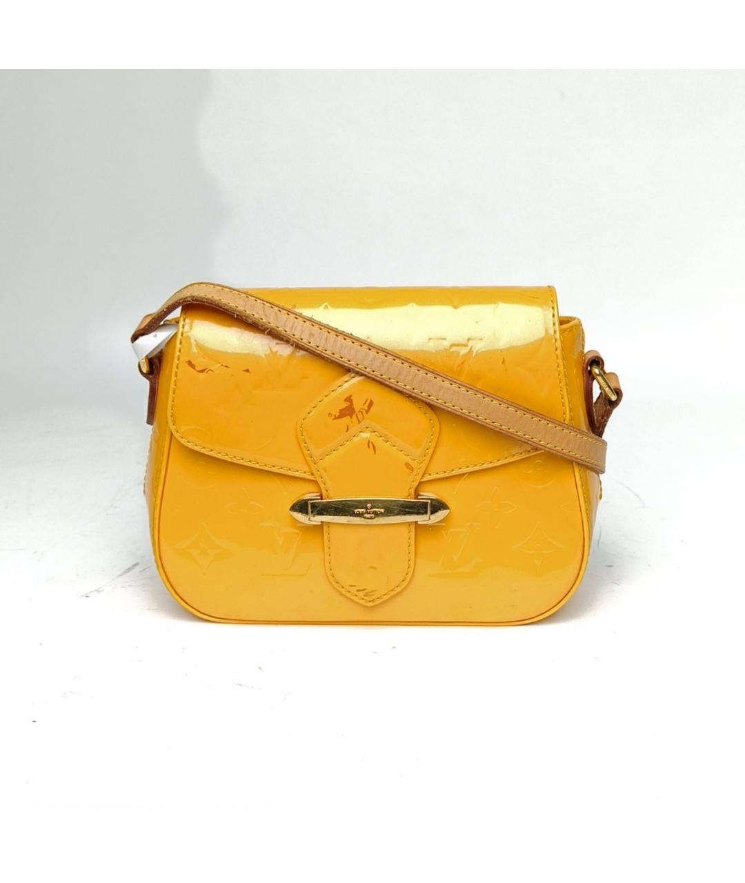 LOUIS VUITTON Оранжевая сумка через плечо из лакированной кожи, фото 6