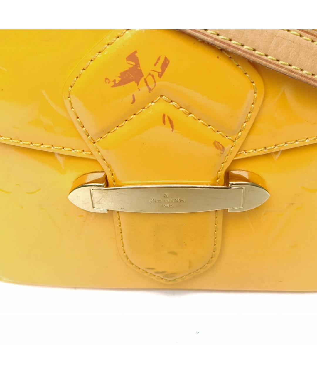 LOUIS VUITTON Оранжевая сумка через плечо из лакированной кожи, фото 3