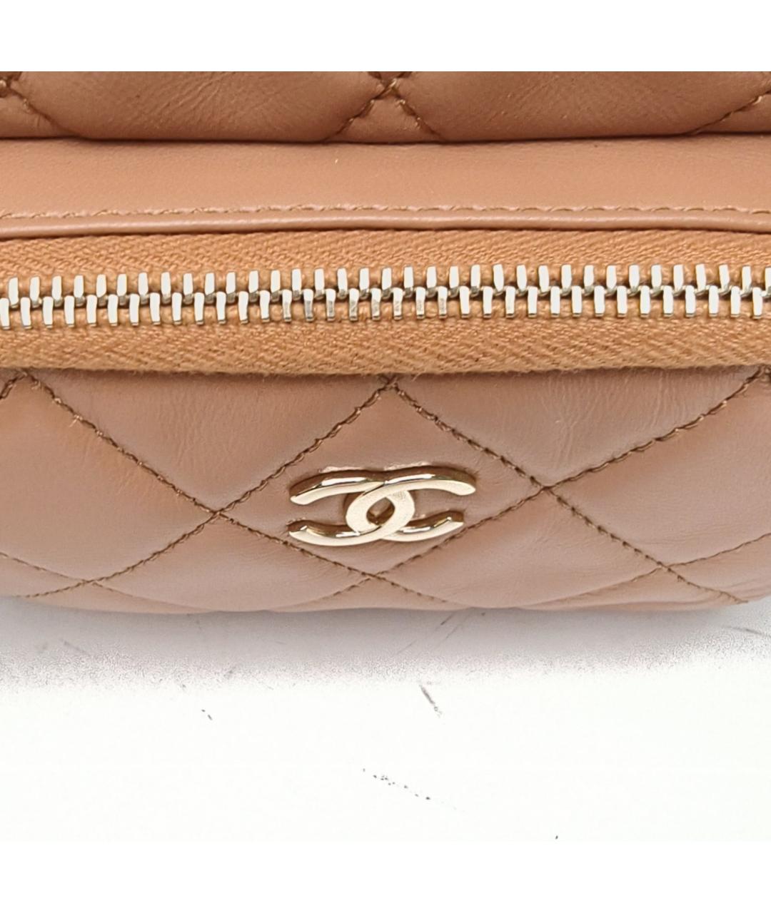 CHANEL Бежевая кожаная сумка через плечо, фото 7