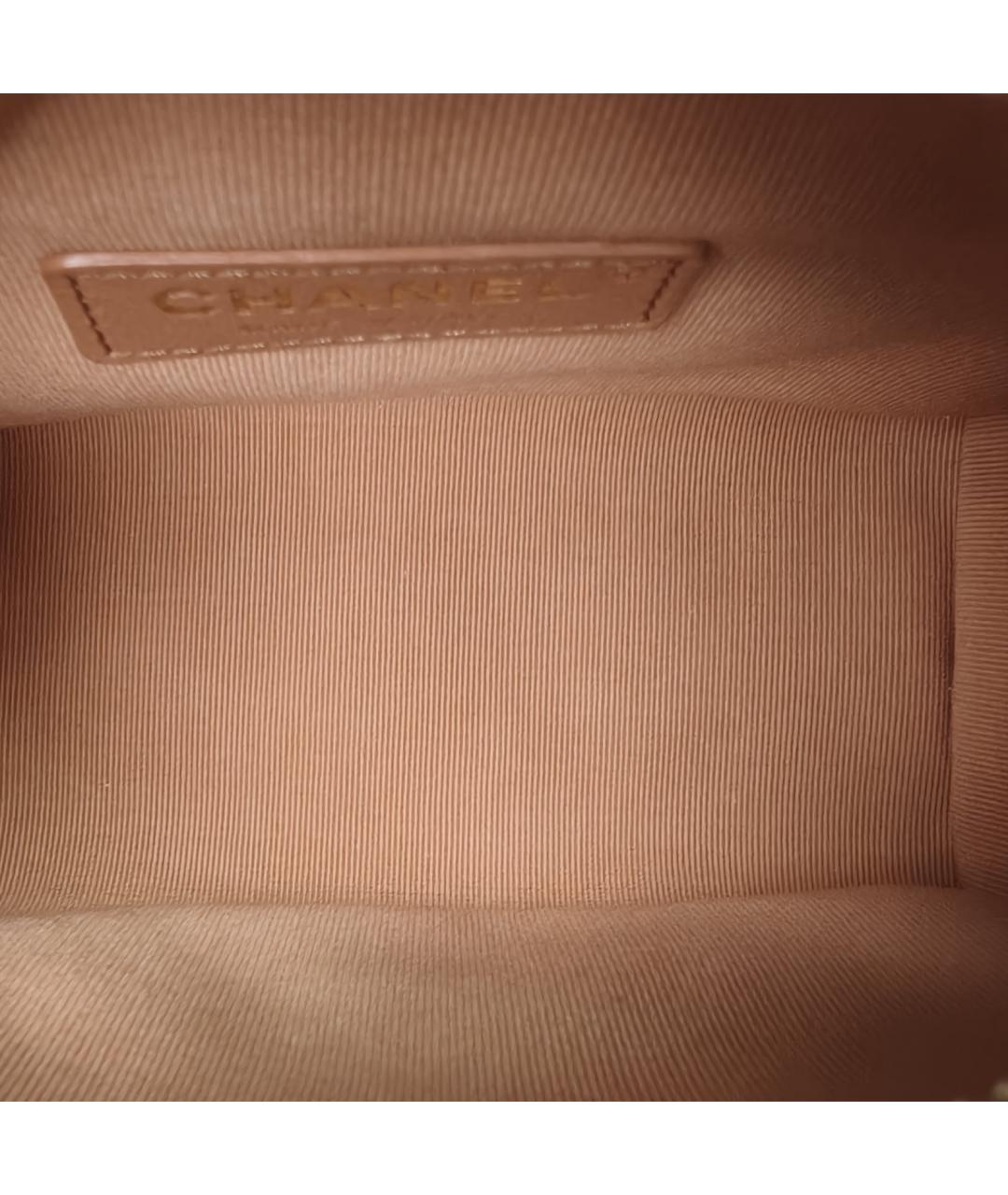 CHANEL Бежевая кожаная сумка через плечо, фото 8