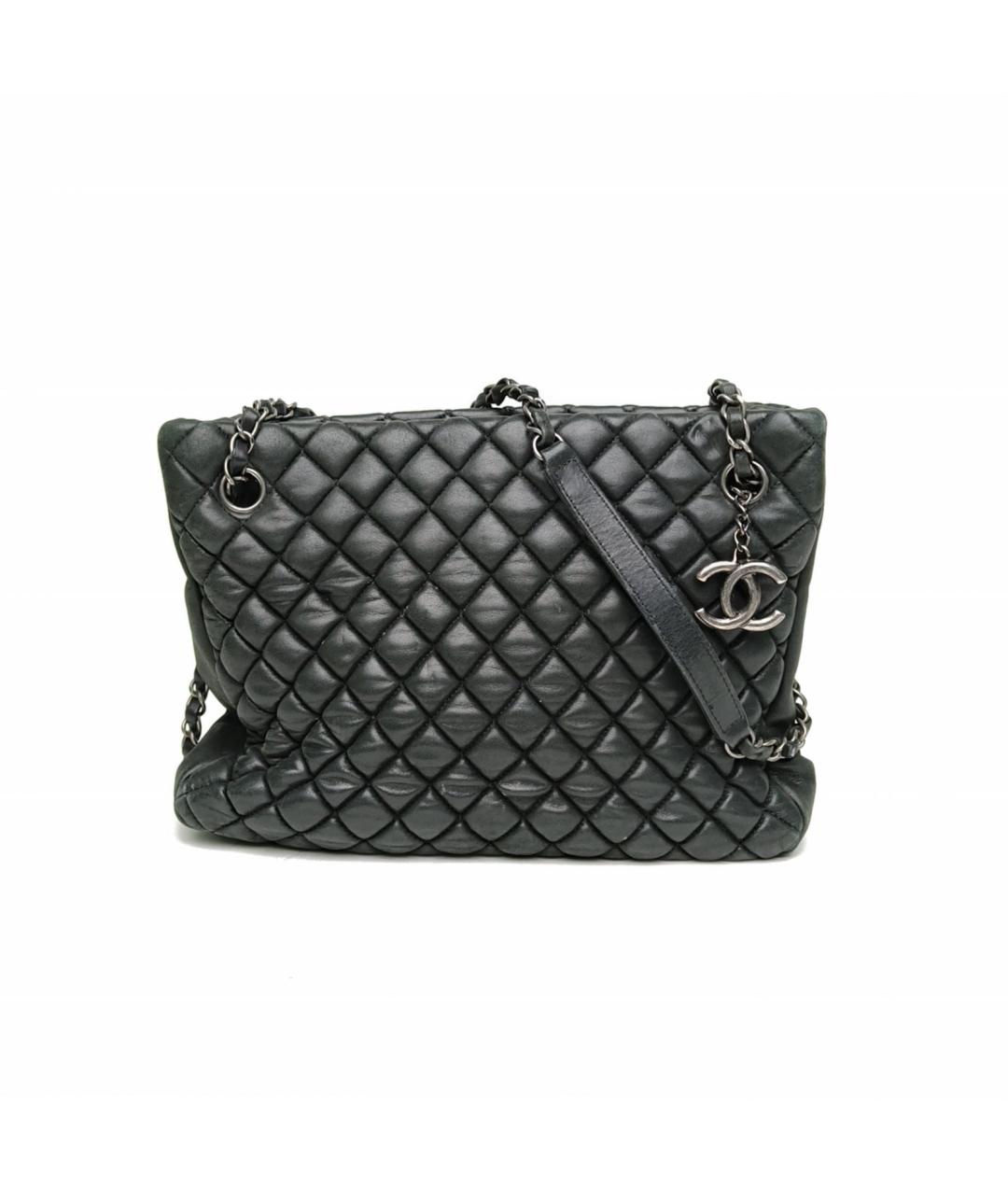 CHANEL Хаки кожаная сумка с короткими ручками, фото 2