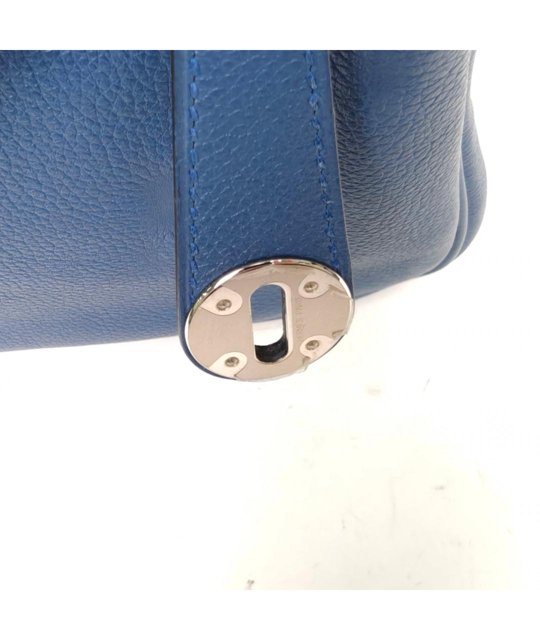 HERMES Синяя кожаная сумка через плечо, фото 6