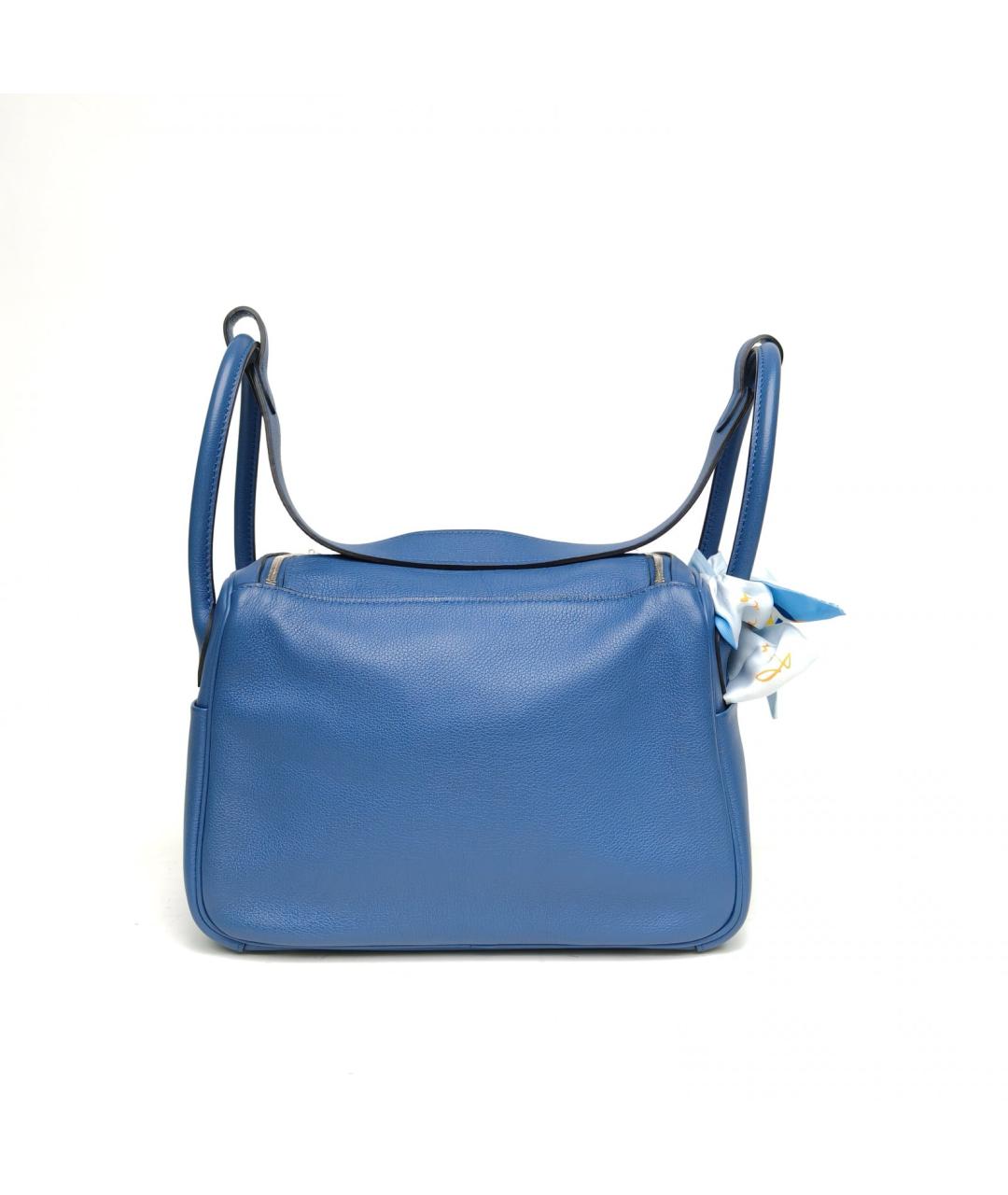 HERMES Синяя кожаная сумка через плечо, фото 3