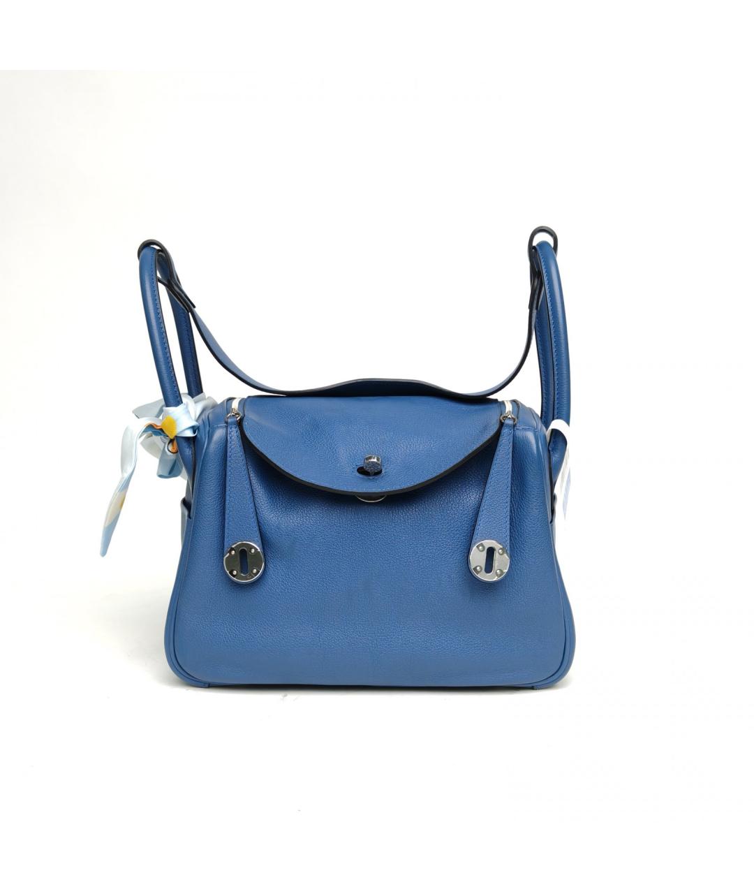 HERMES Синяя кожаная сумка через плечо, фото 2