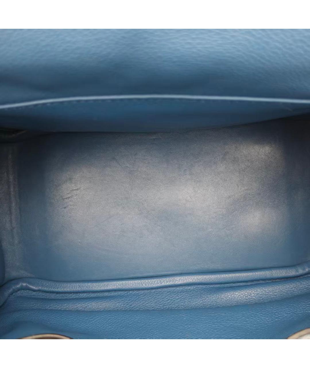 HERMES Синяя кожаная сумка через плечо, фото 7