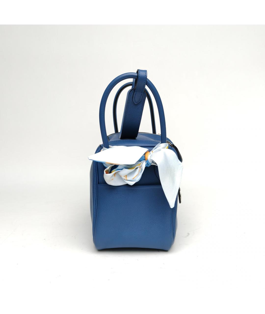 HERMES Синяя кожаная сумка через плечо, фото 4