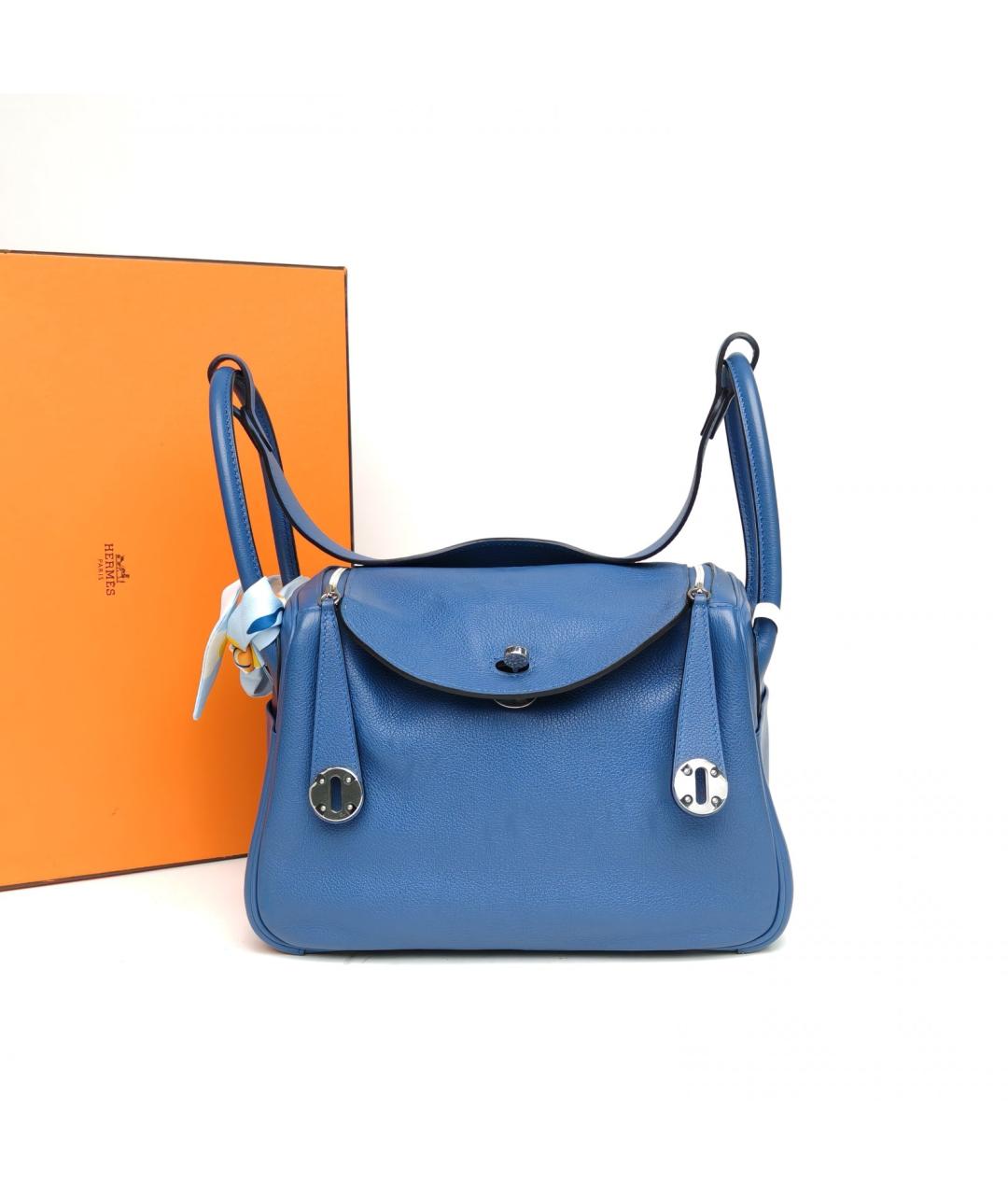 HERMES Синяя кожаная сумка через плечо, фото 8