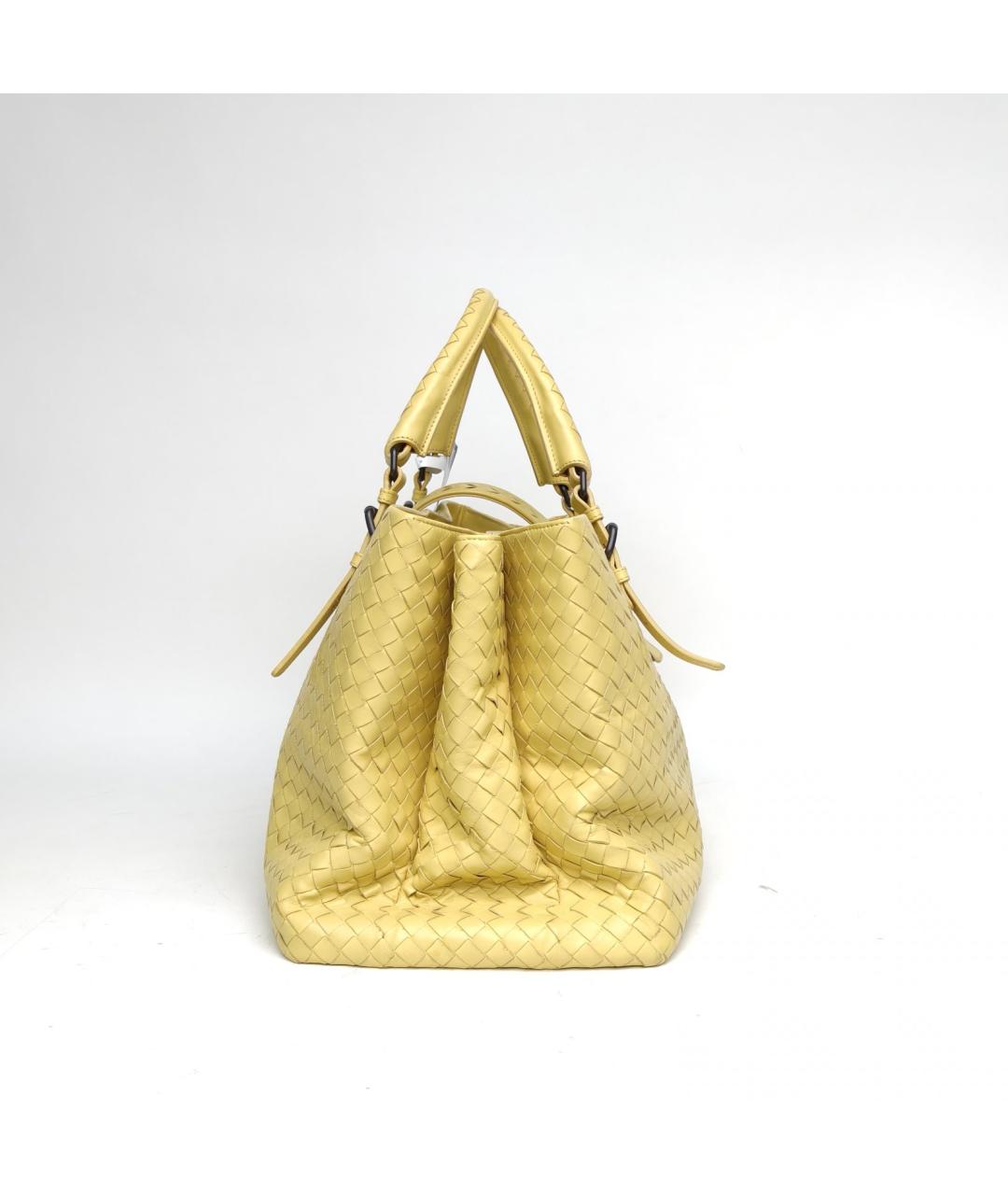 BOTTEGA VENETA Желтая кожаная сумка с короткими ручками, фото 5