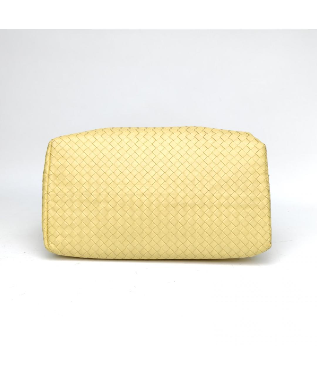 BOTTEGA VENETA Желтая кожаная сумка с короткими ручками, фото 6