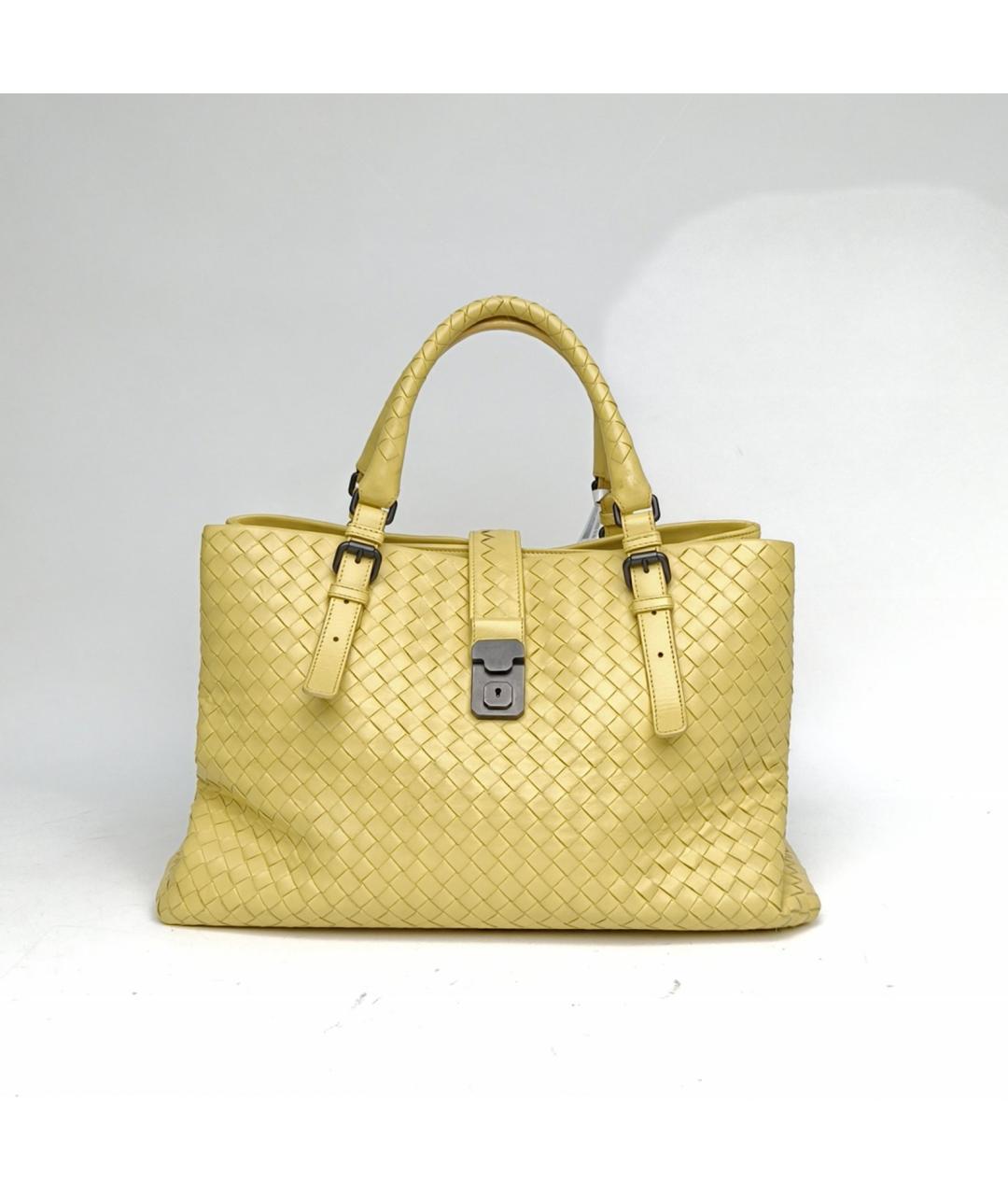 BOTTEGA VENETA Желтая кожаная сумка с короткими ручками, фото 2
