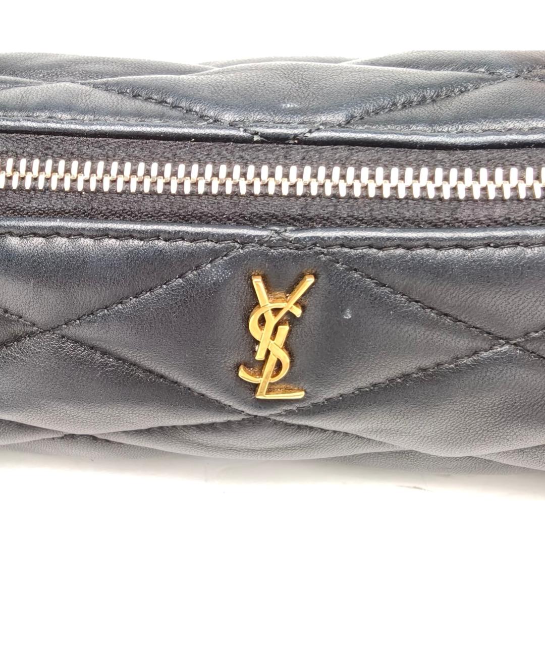 SAINT LAURENT Черная кожаная сумка через плечо, фото 3