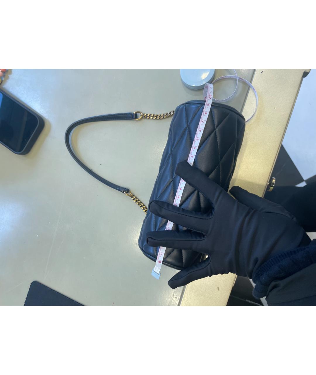 SAINT LAURENT Черная кожаная сумка через плечо, фото 8