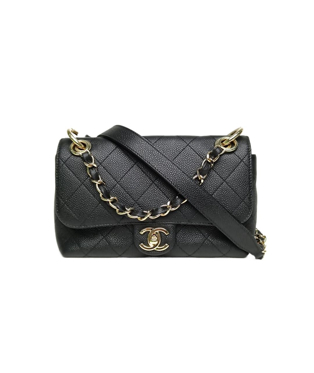 CHANEL Черная кожаная сумка через плечо, фото 10