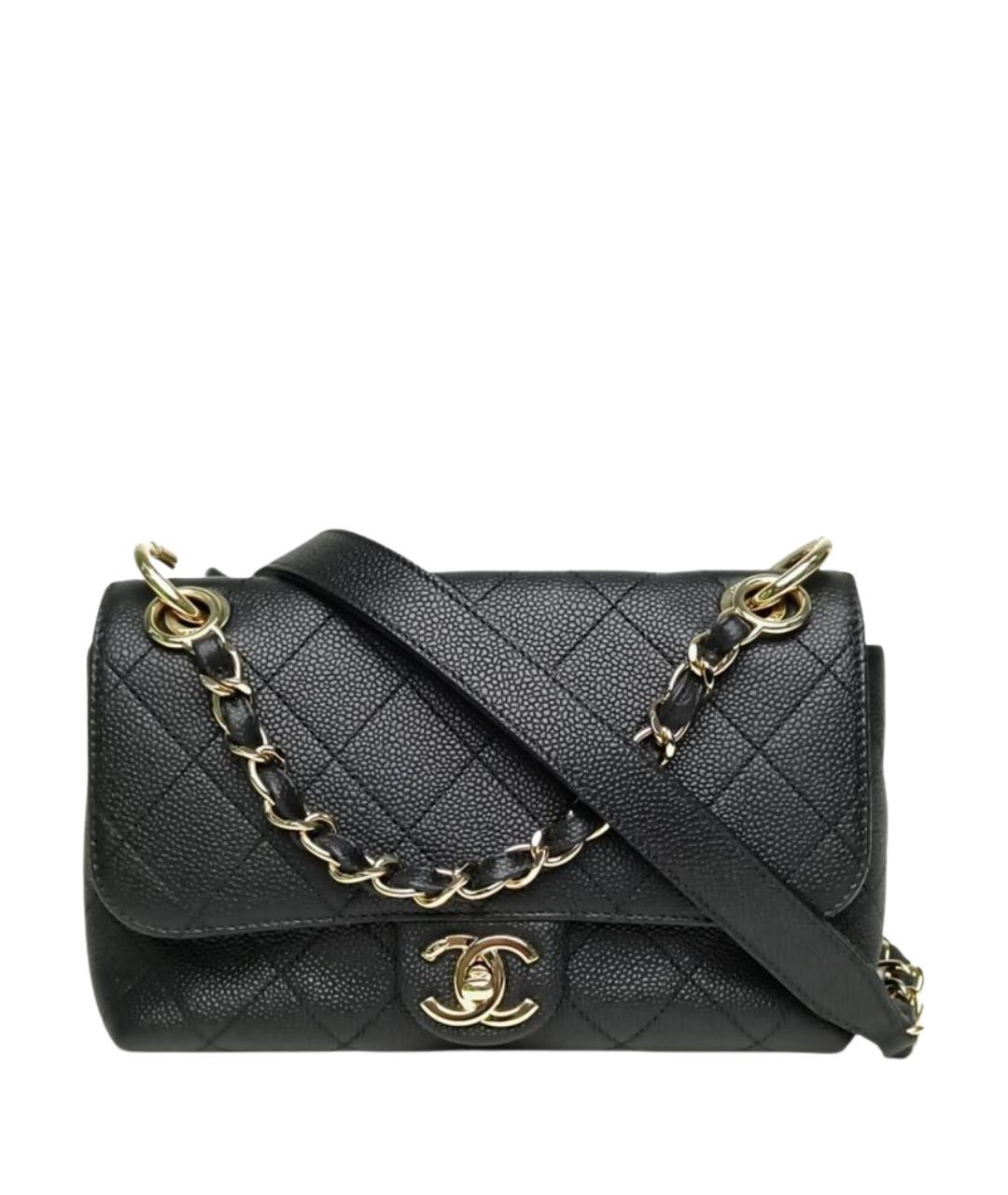 CHANEL Черная кожаная сумка через плечо, фото 1