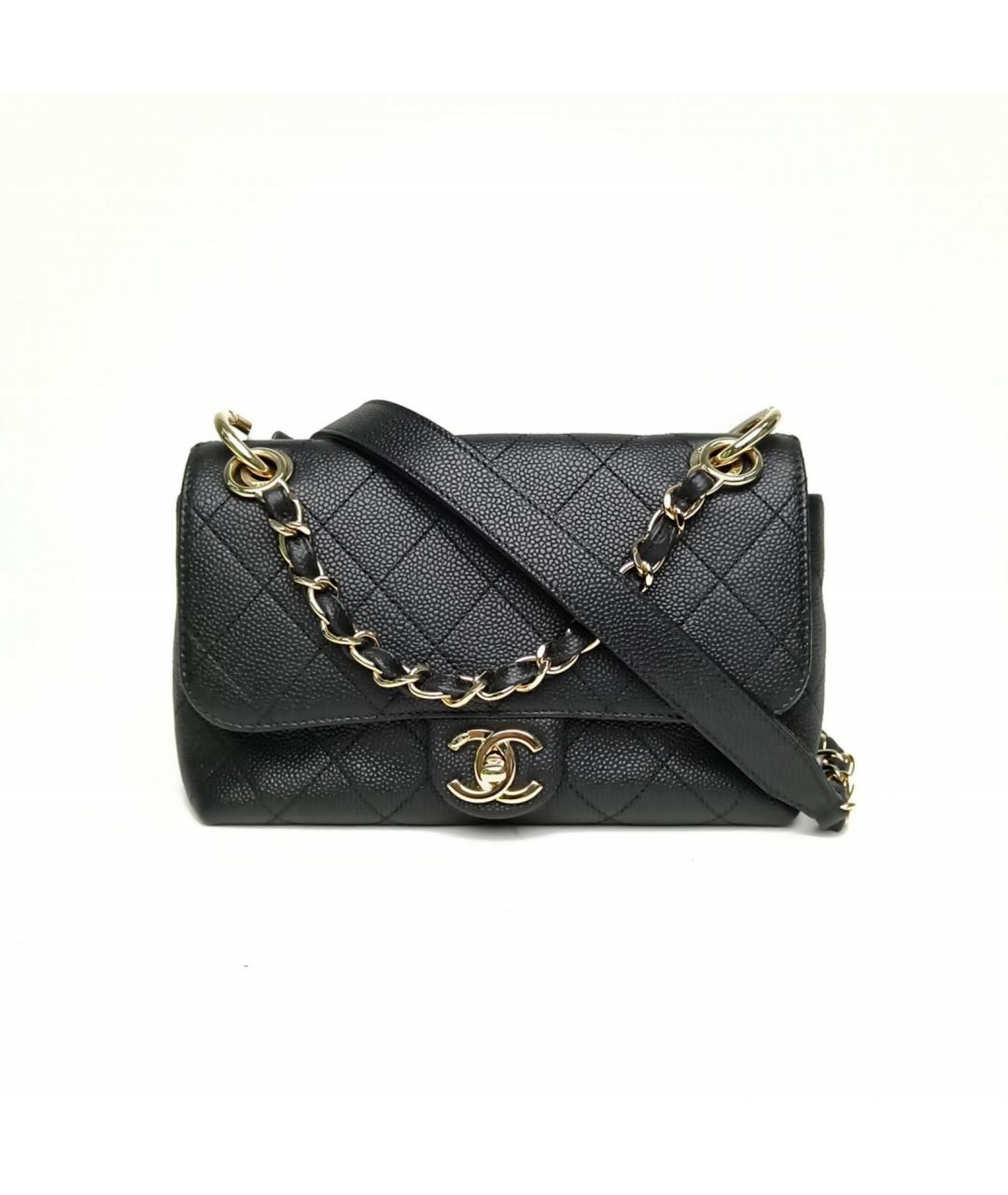 CHANEL Черная кожаная сумка через плечо, фото 2