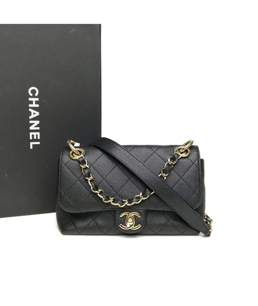CHANEL Черная кожаная сумка через плечо, фото 9