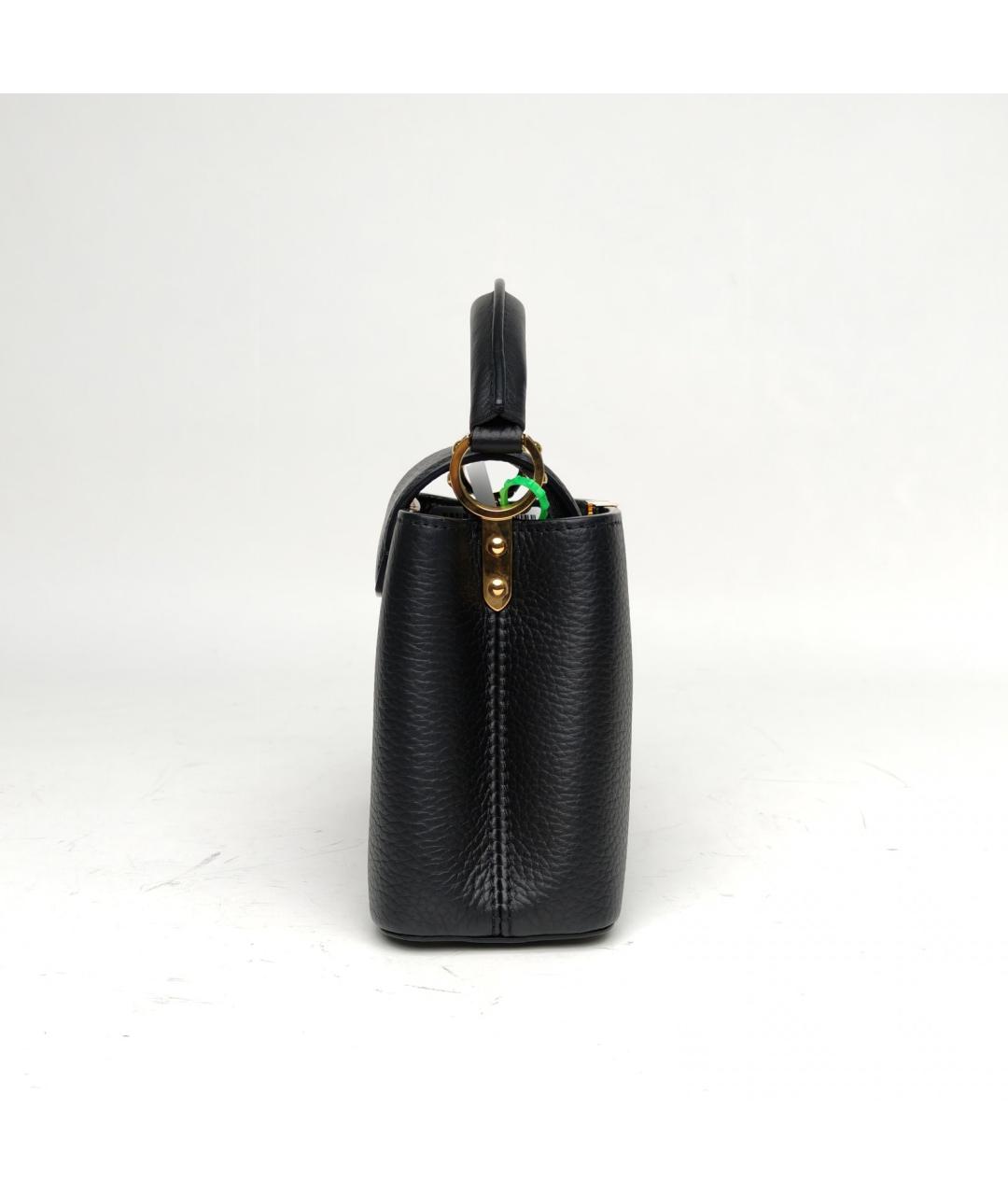 LOUIS VUITTON Черная кожаная сумка с короткими ручками, фото 5