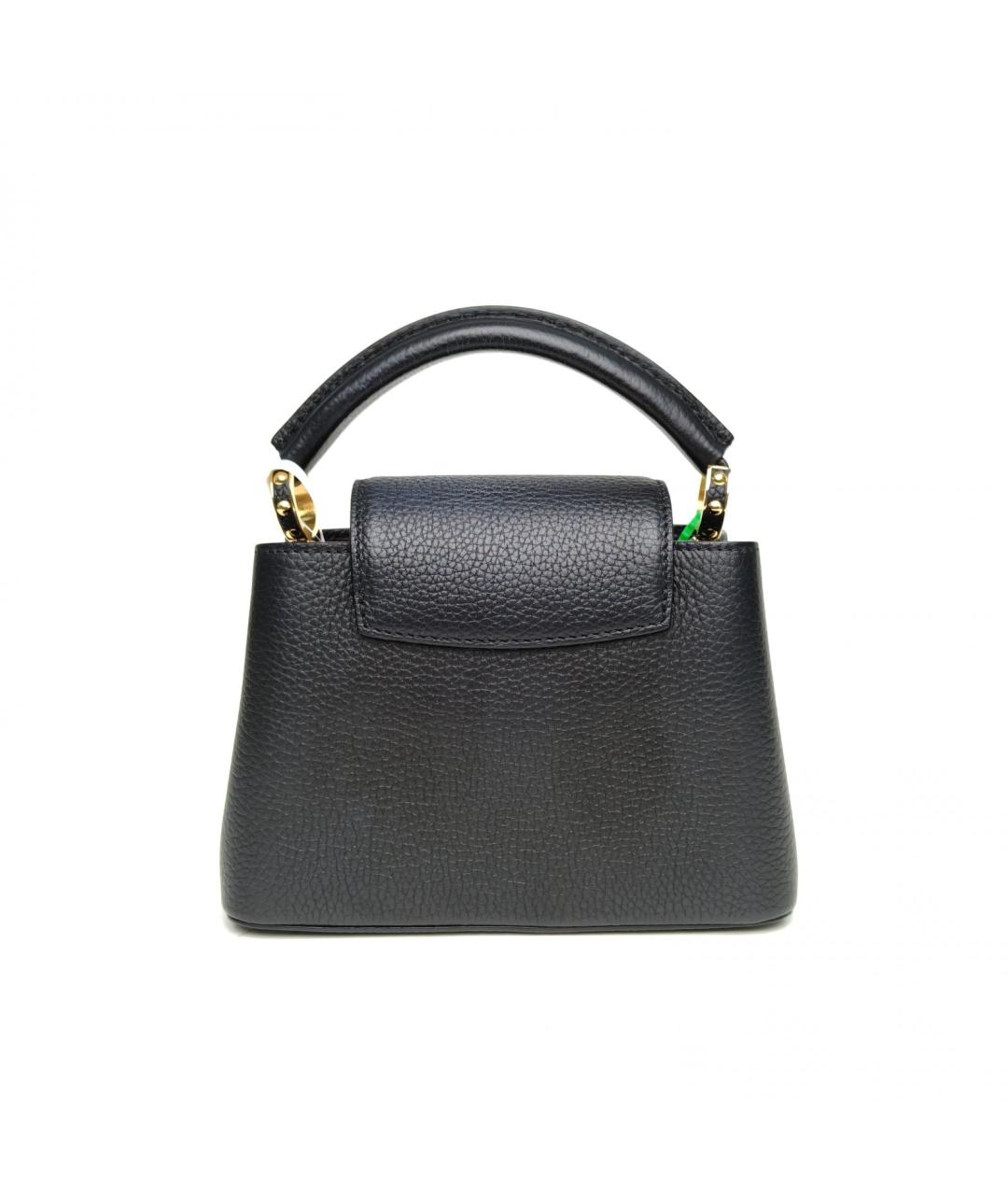 LOUIS VUITTON Черная кожаная сумка с короткими ручками, фото 4