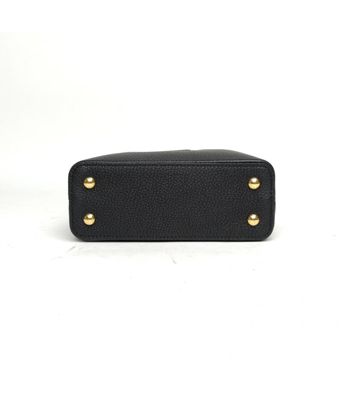 LOUIS VUITTON Черная кожаная сумка с короткими ручками, фото 6