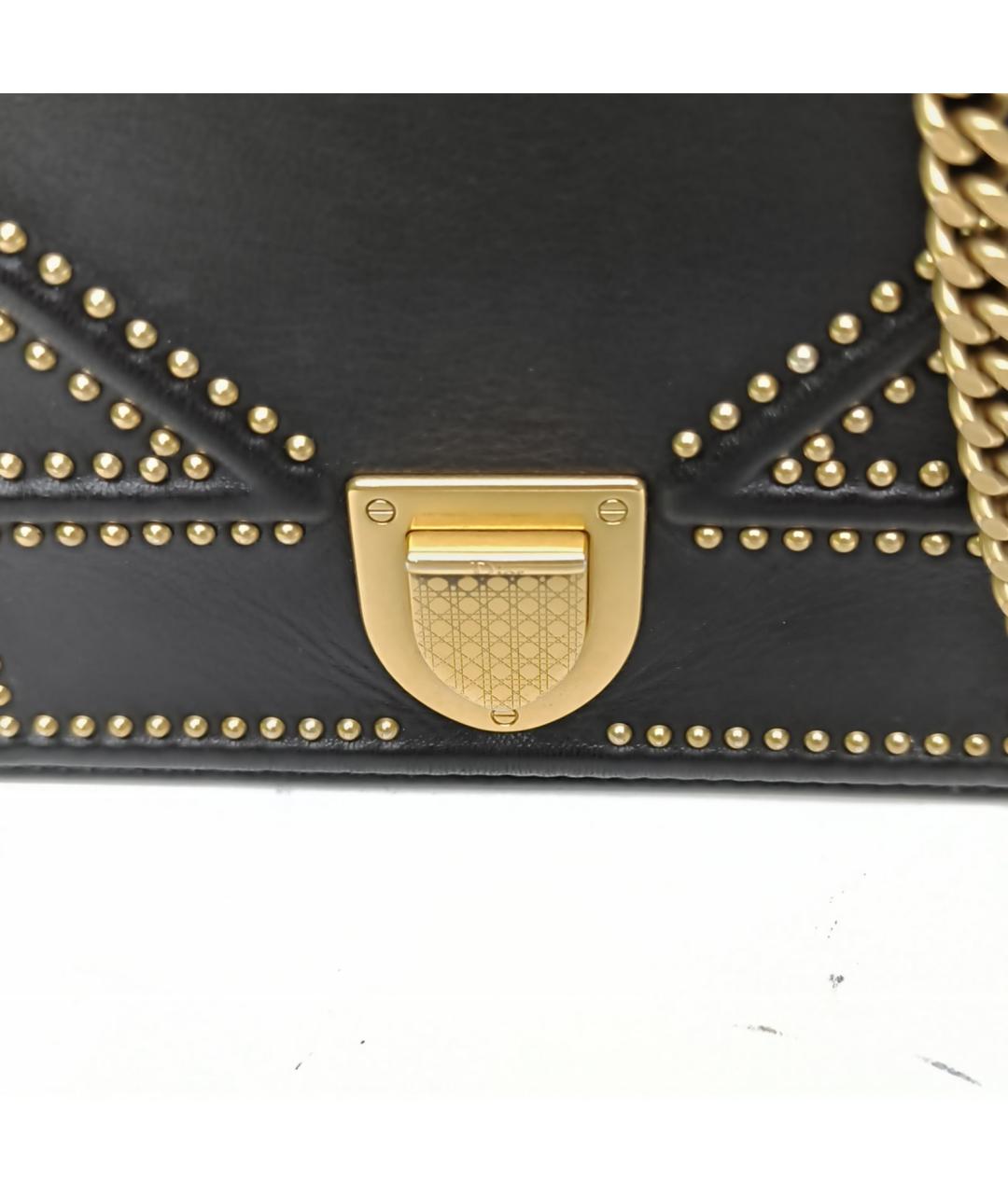 CHRISTIAN DIOR Черная кожаная сумка через плечо, фото 7