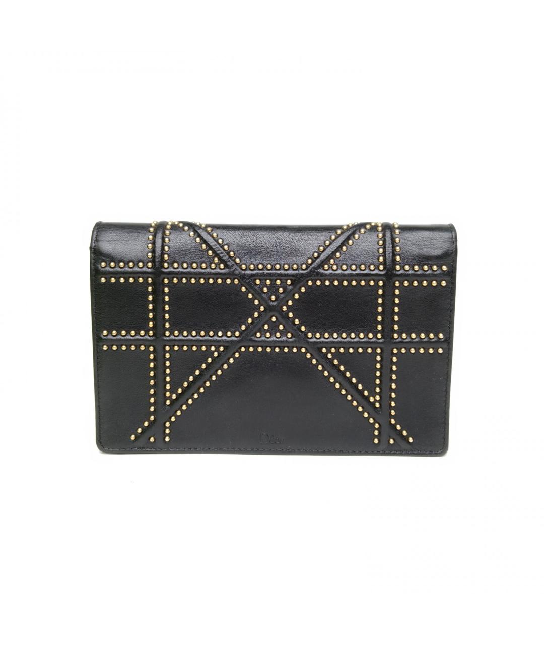 CHRISTIAN DIOR Черная кожаная сумка через плечо, фото 4