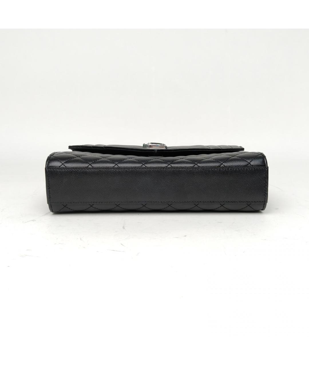 SAINT LAURENT Черная кожаная сумка через плечо, фото 6