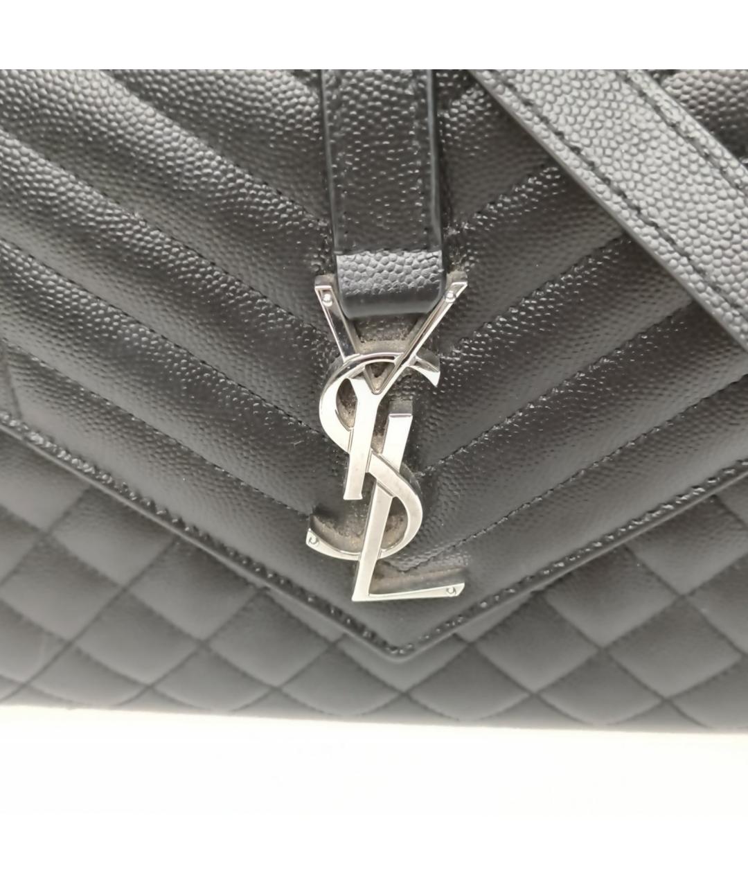SAINT LAURENT Черная кожаная сумка через плечо, фото 8