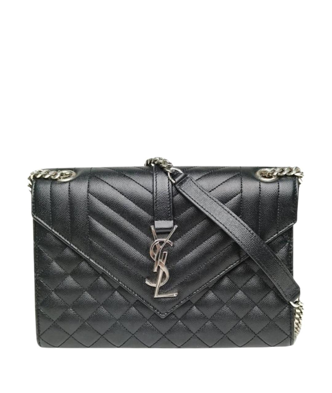 SAINT LAURENT Черная кожаная сумка через плечо, фото 1