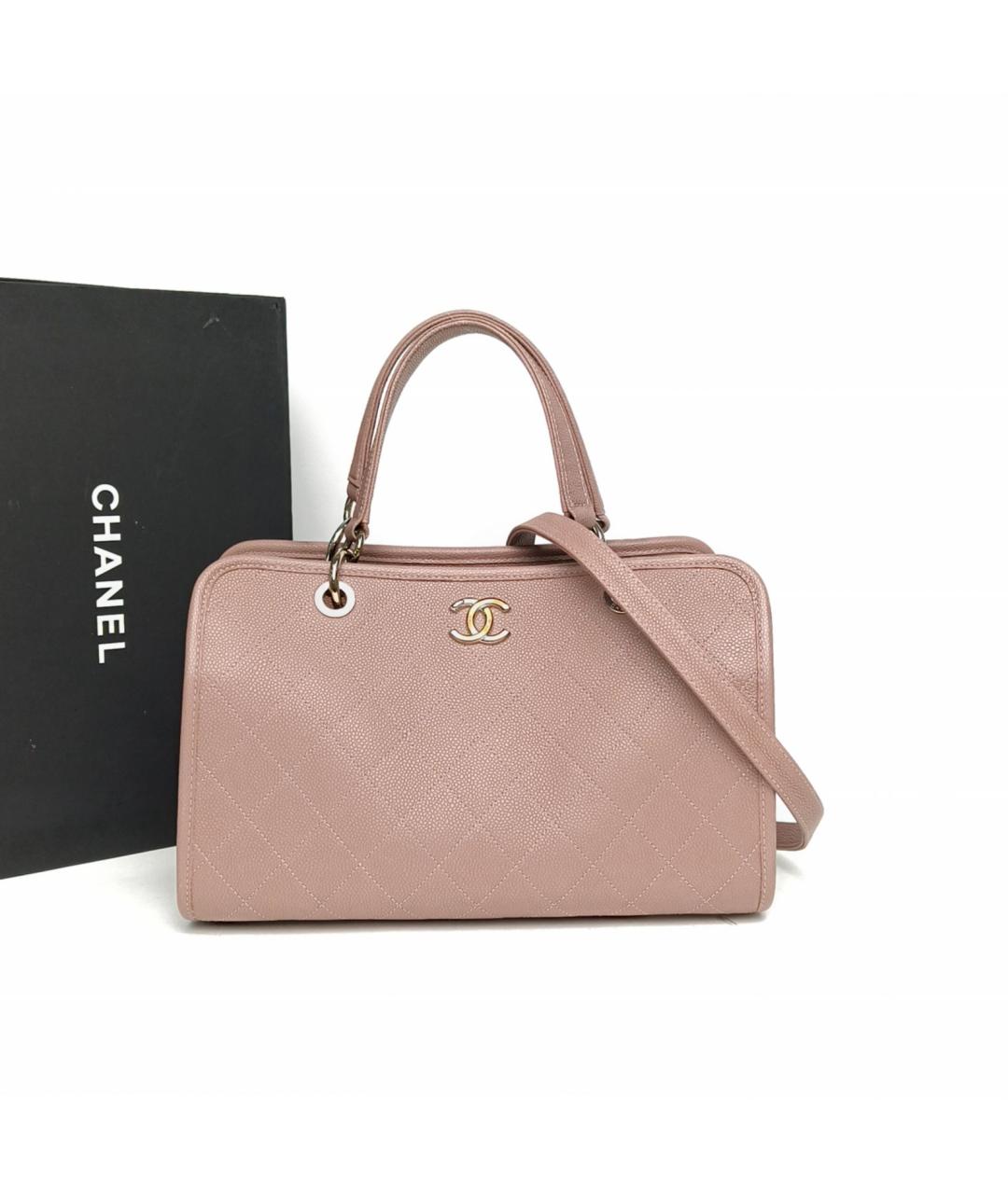 CHANEL Фиолетовая кожаная сумка с короткими ручками, фото 9