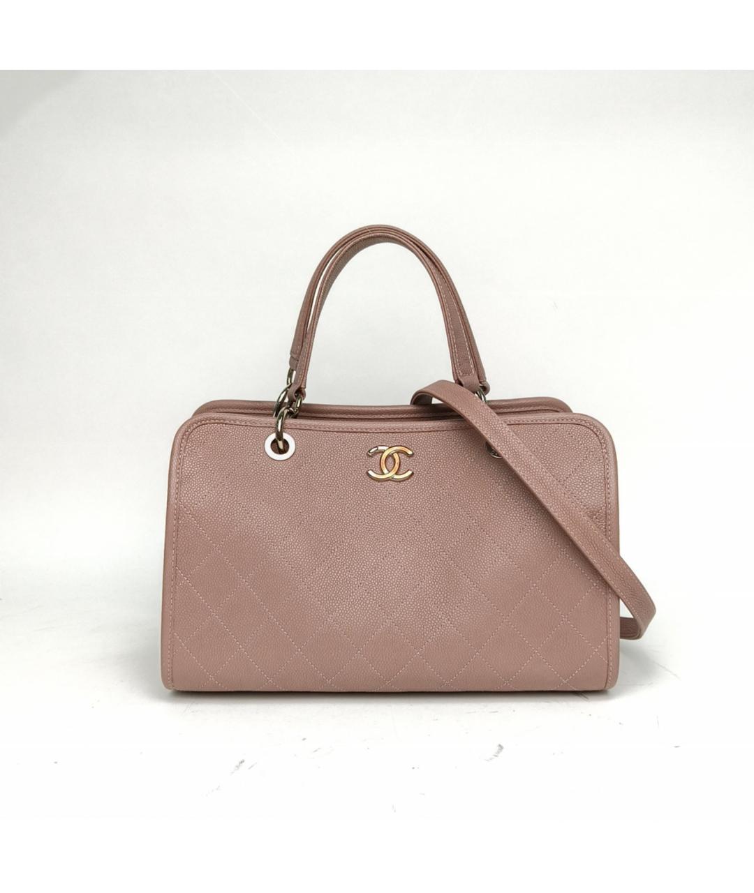 CHANEL Фиолетовая кожаная сумка с короткими ручками, фото 2