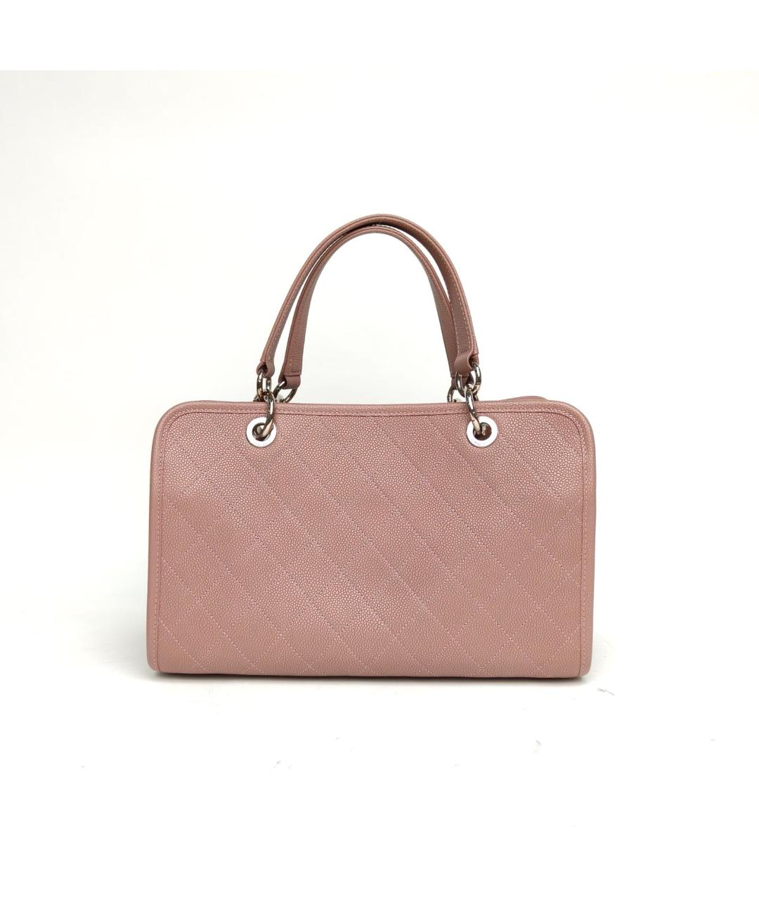 CHANEL Фиолетовая кожаная сумка с короткими ручками, фото 4