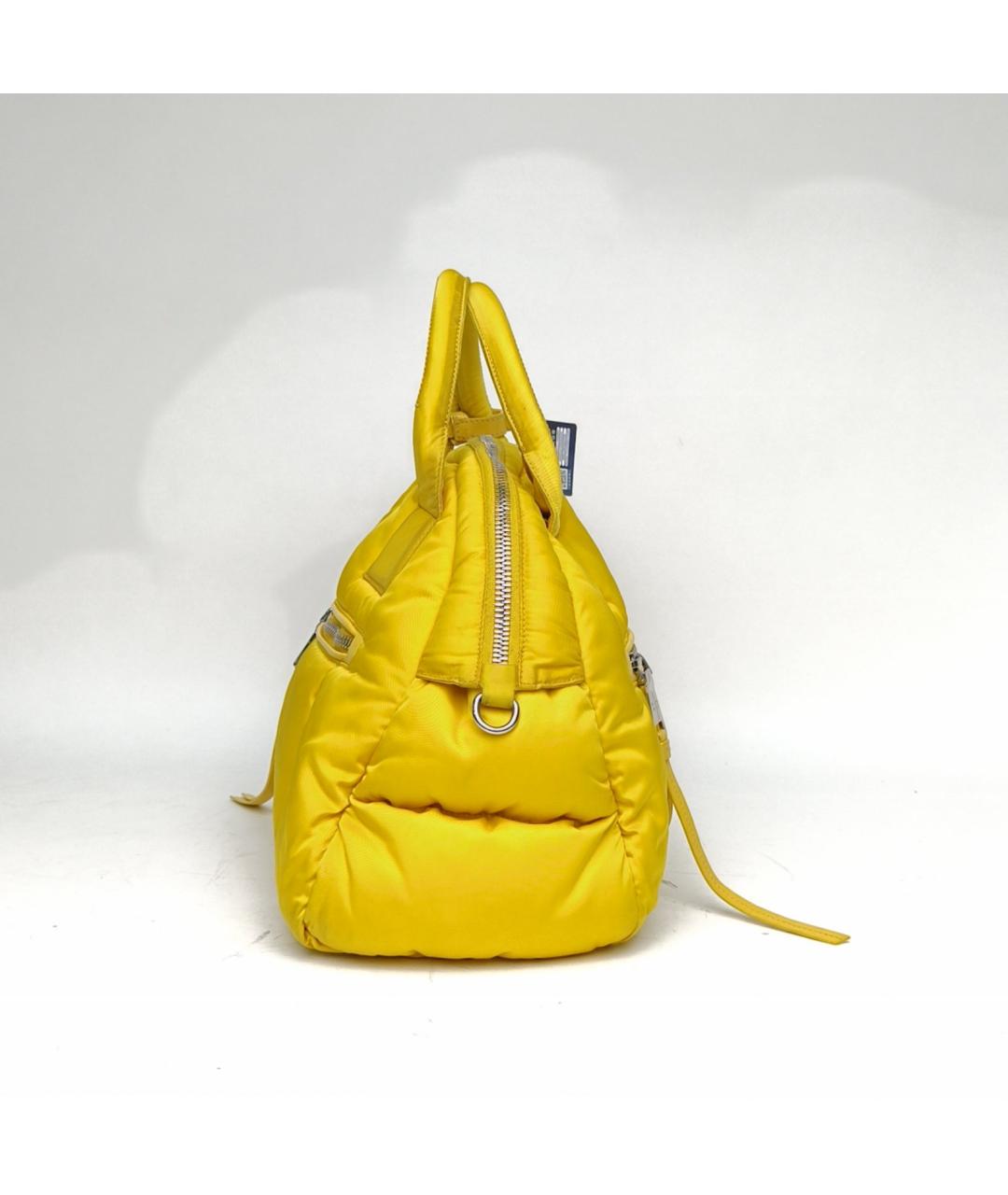 PRADA Желтая тканевая сумка с короткими ручками, фото 3