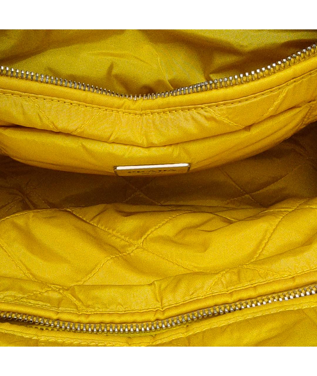 PRADA Желтая тканевая сумка с короткими ручками, фото 8
