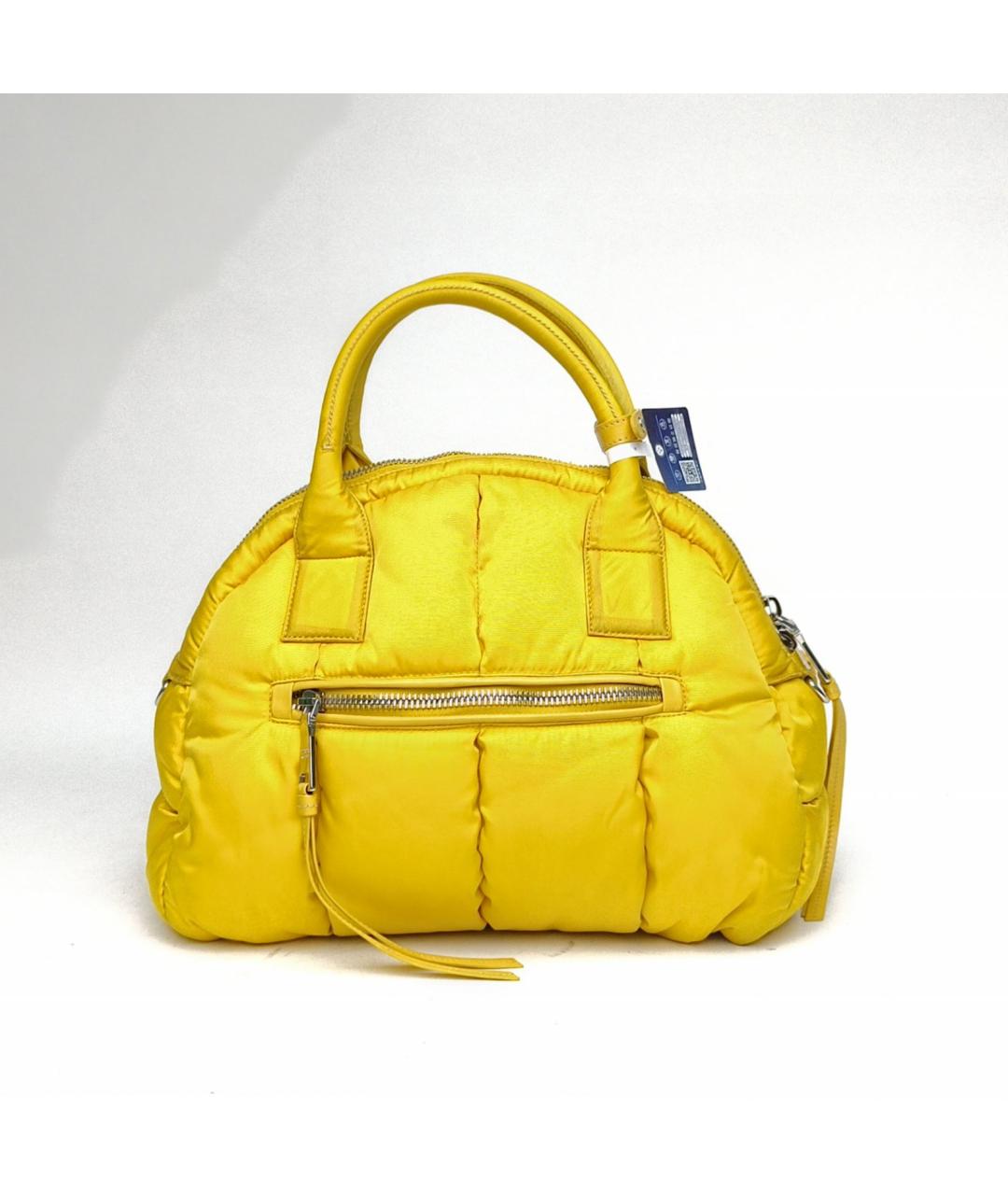 PRADA Желтая тканевая сумка с короткими ручками, фото 4