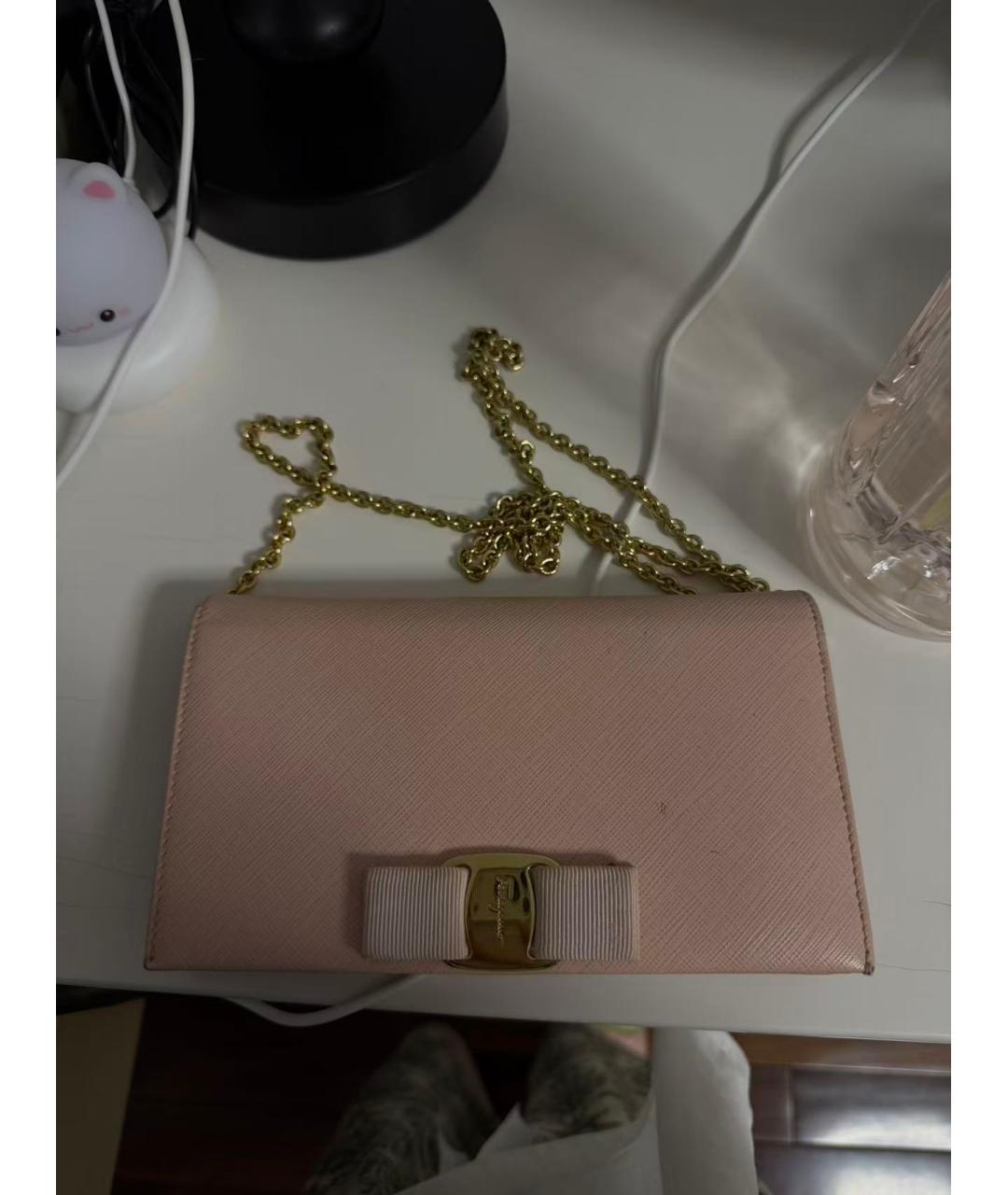 FERRAGAMO Розовая кожаная сумка через плечо, фото 9
