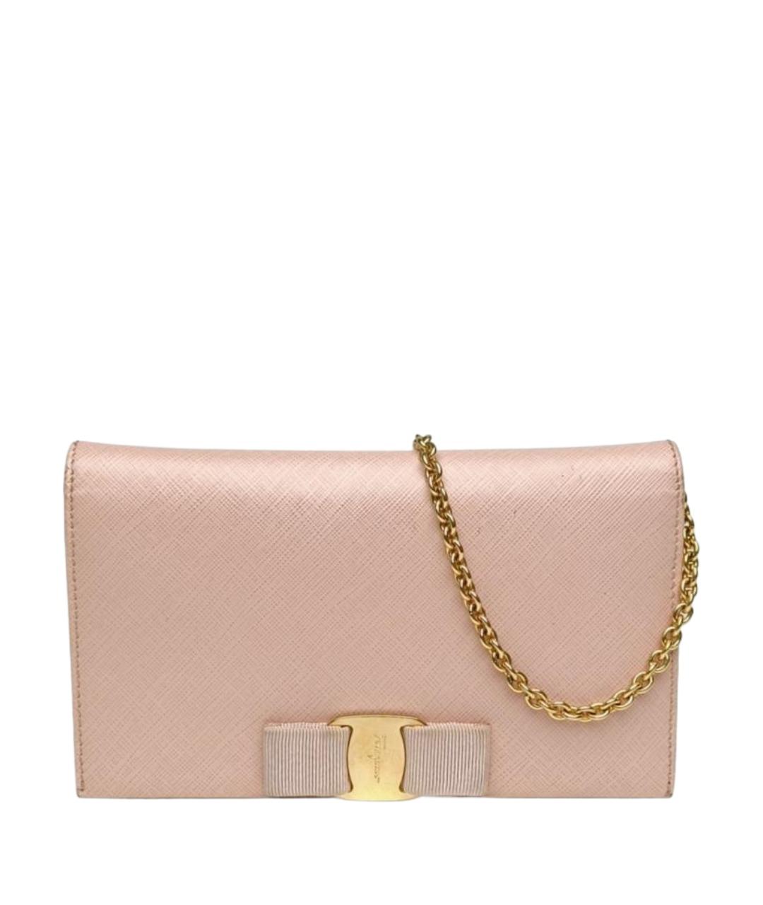 FERRAGAMO Розовая кожаная сумка через плечо, фото 1