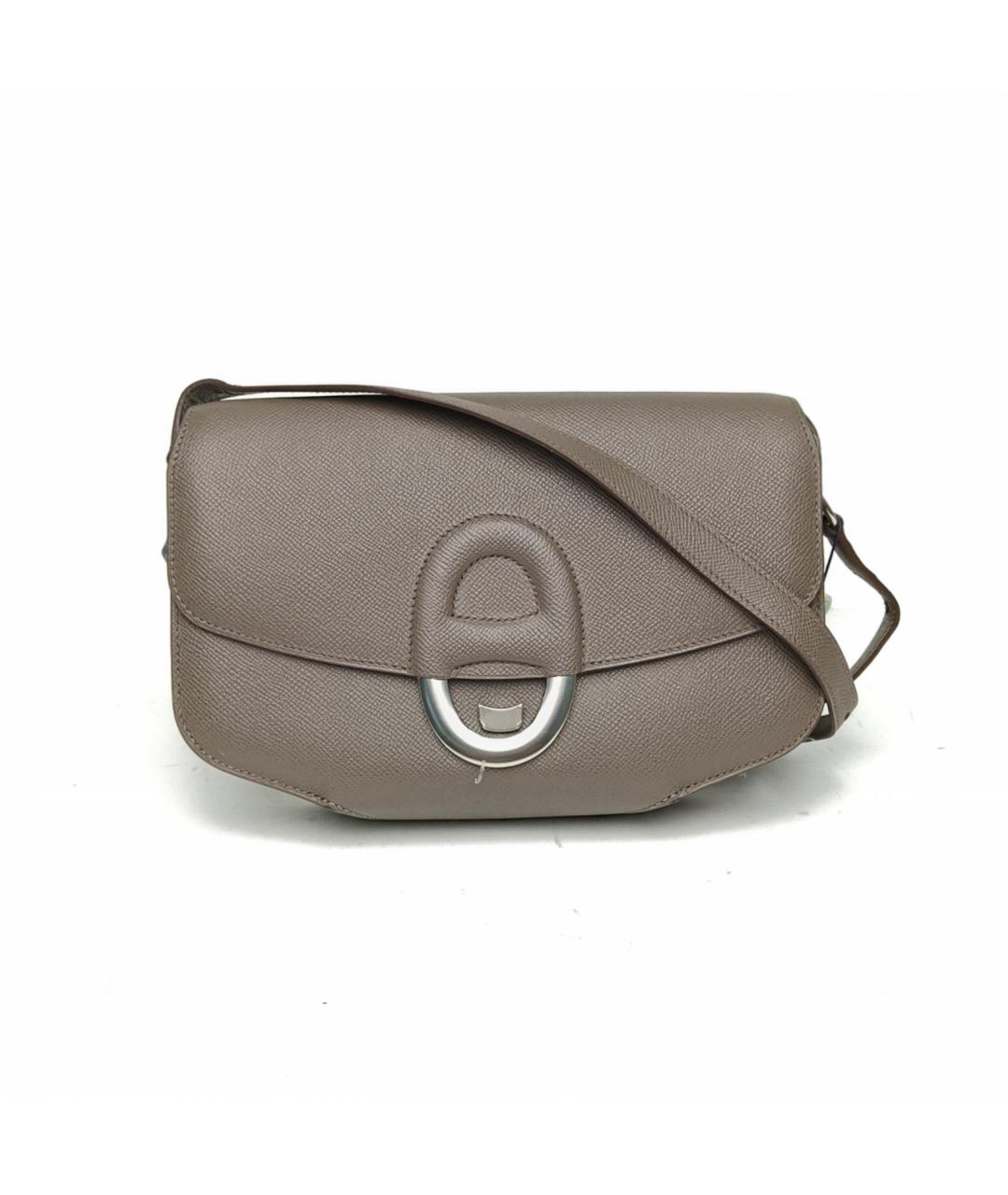 HERMES Серая кожаная сумка через плечо, фото 2